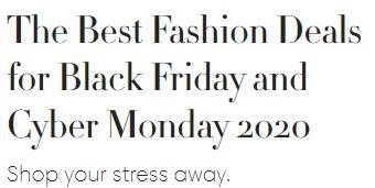 The Best Fashion Deals for Black Friday and Cyber Monday 2020