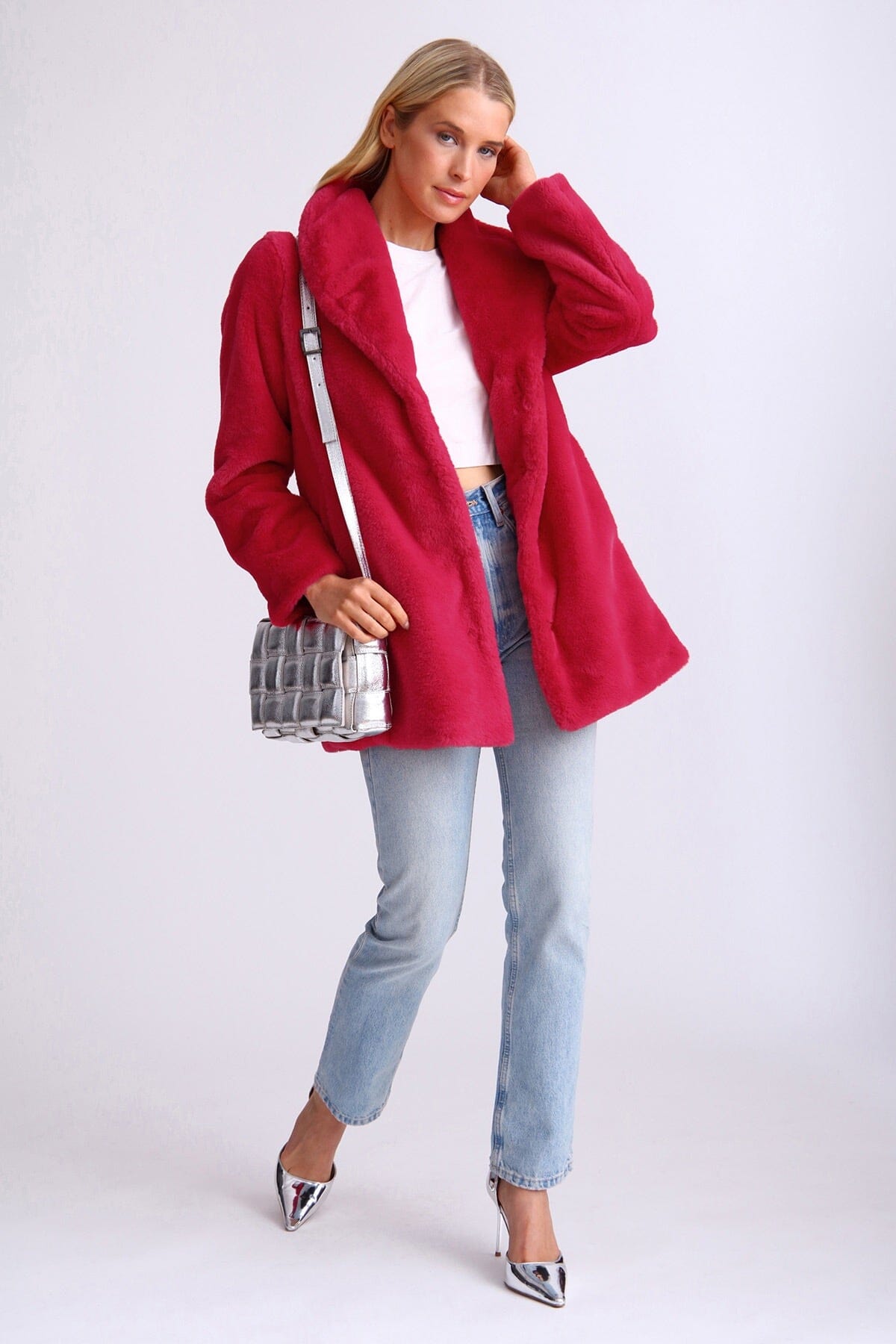 Avec les filles faux fur jacket clearance