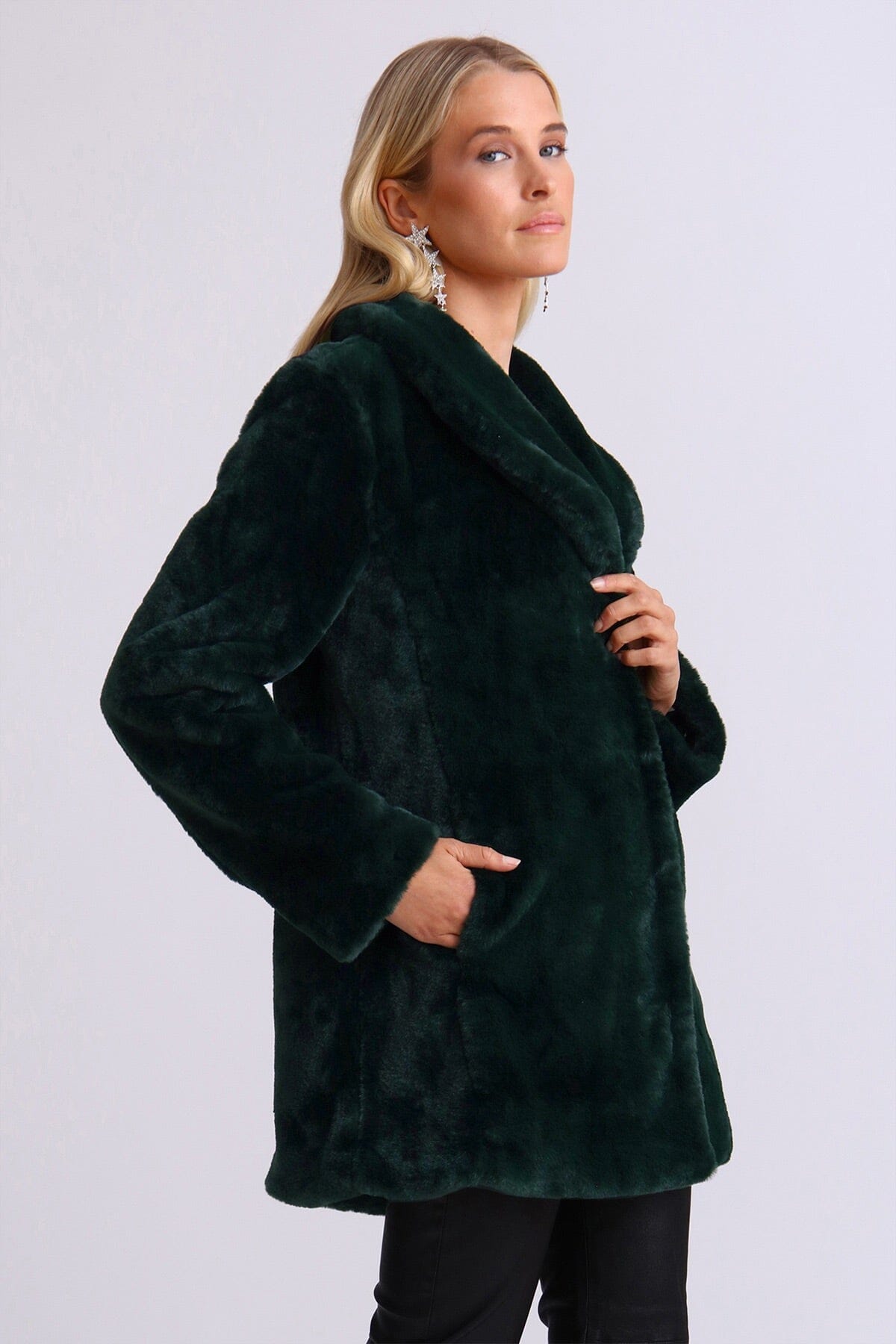 Women s Soft Faux Fur Shawl Collar Coat