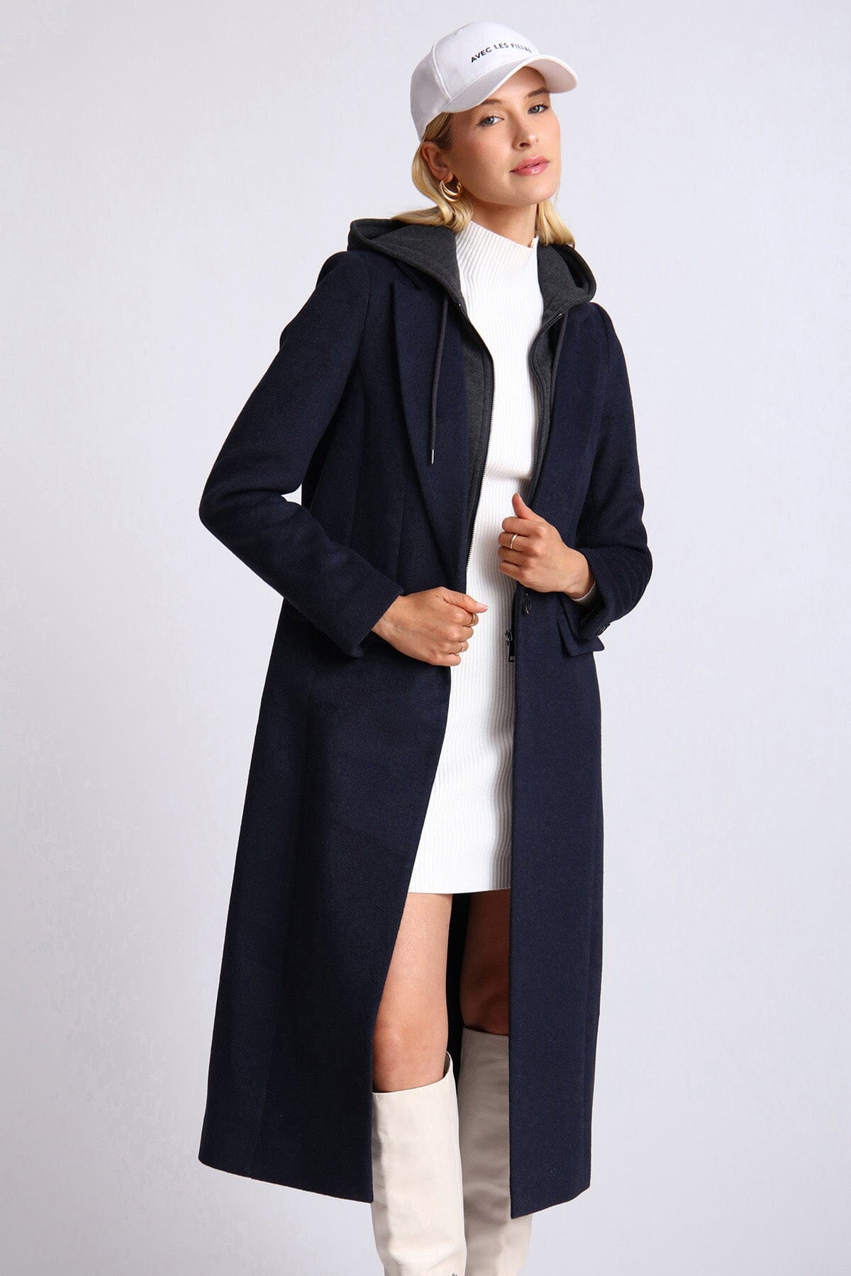 Tailored Longline Hoodie Coat Coats & Jackets Avec Les Filles 