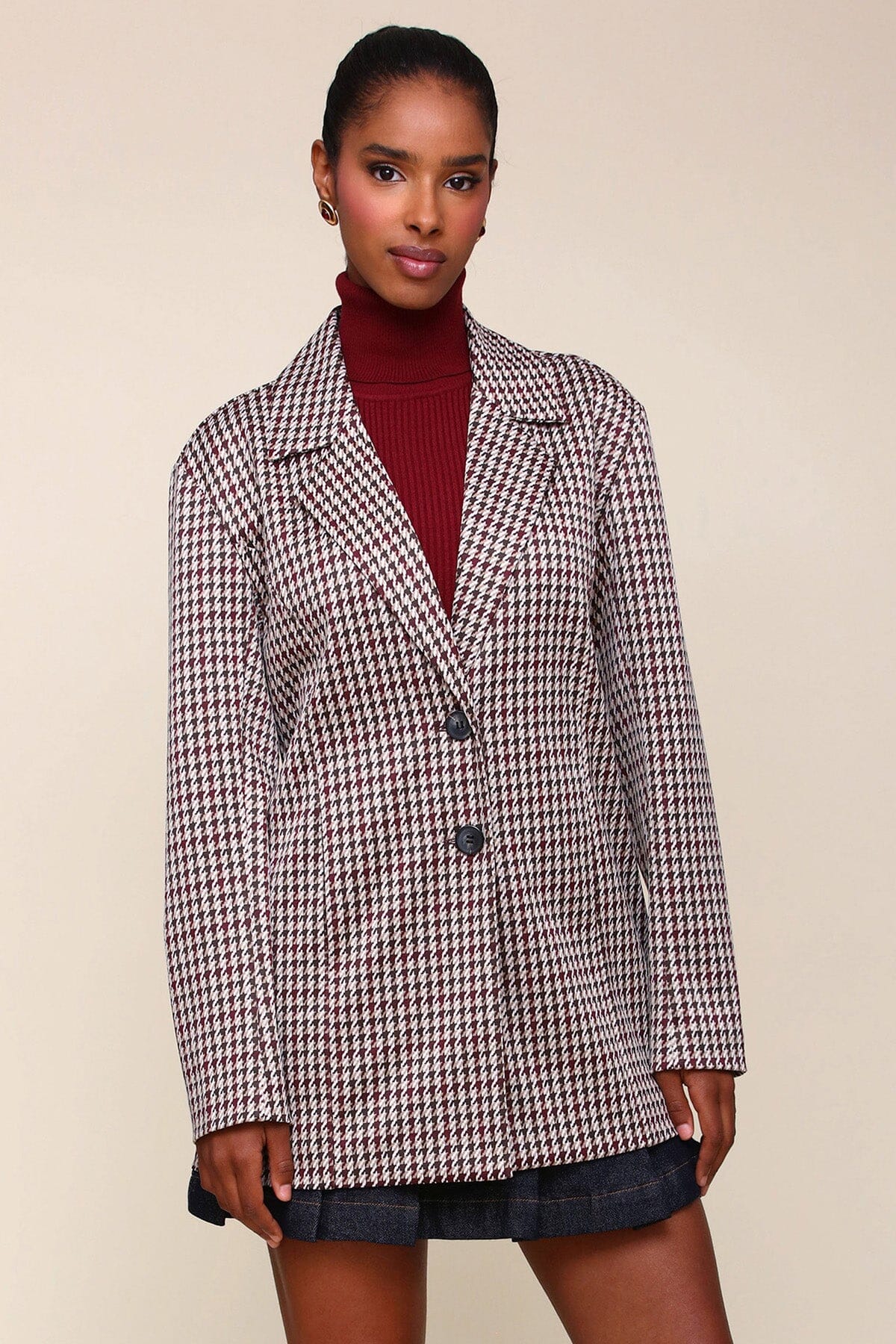 Houndstooth Relaxed Blazer