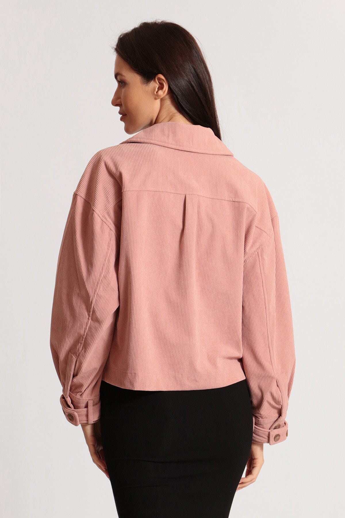 avec Les Filles Cropped Corduroy Shacket