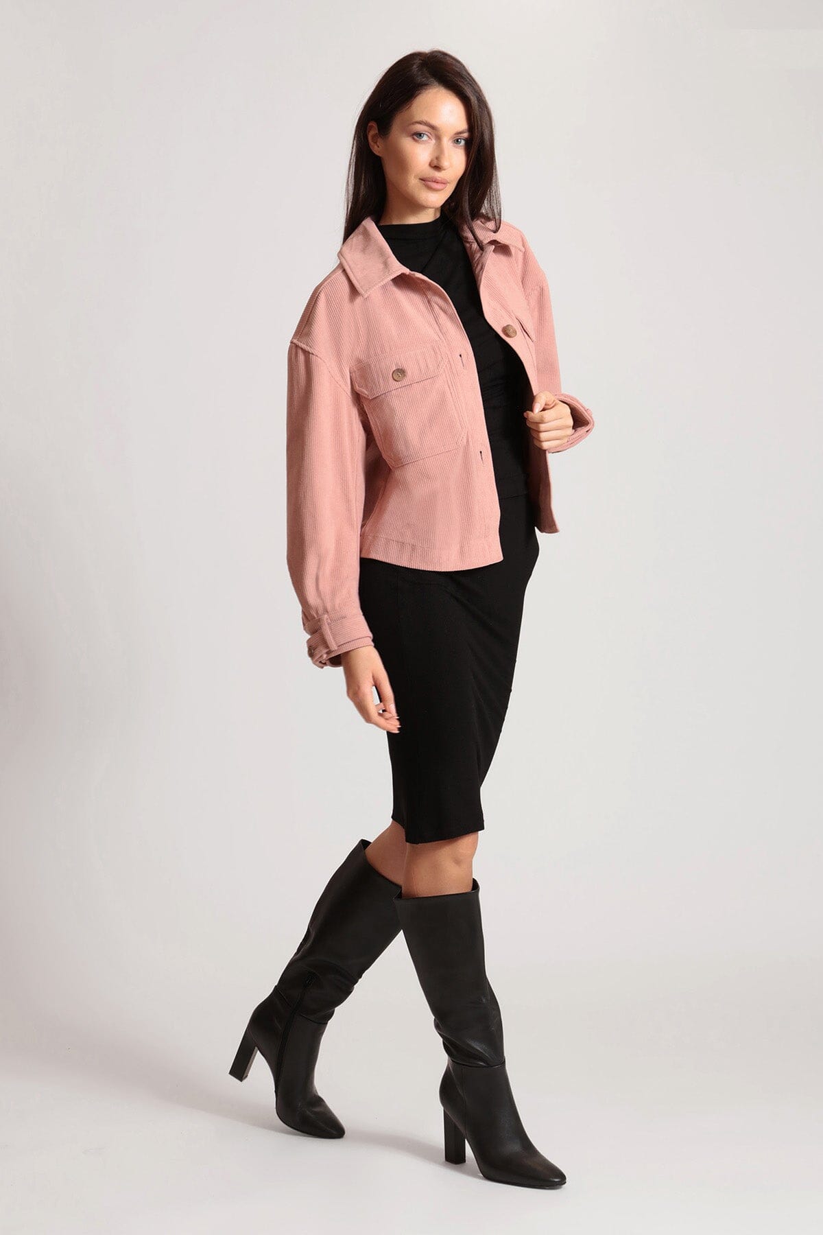 Avec les filles sherpa trim corduroy jacket store