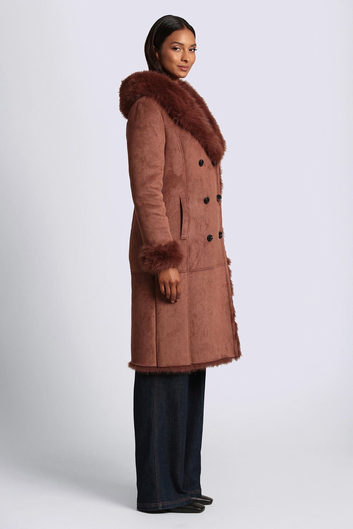 Faux Shearling Hooded Coat Coats & Jackets Avec Les Filles 