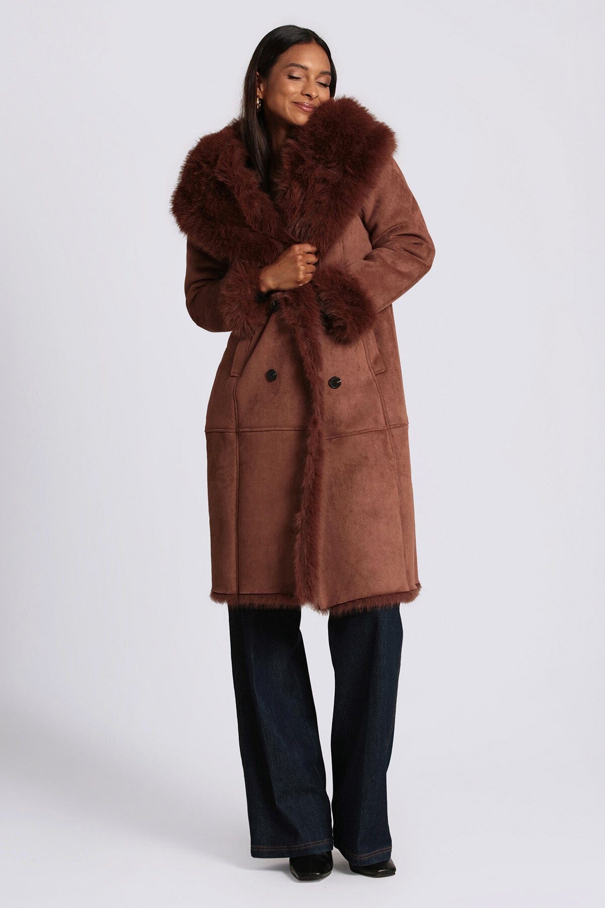 Faux Shearling Hooded Coat Coats & Jackets Avec Les Filles 