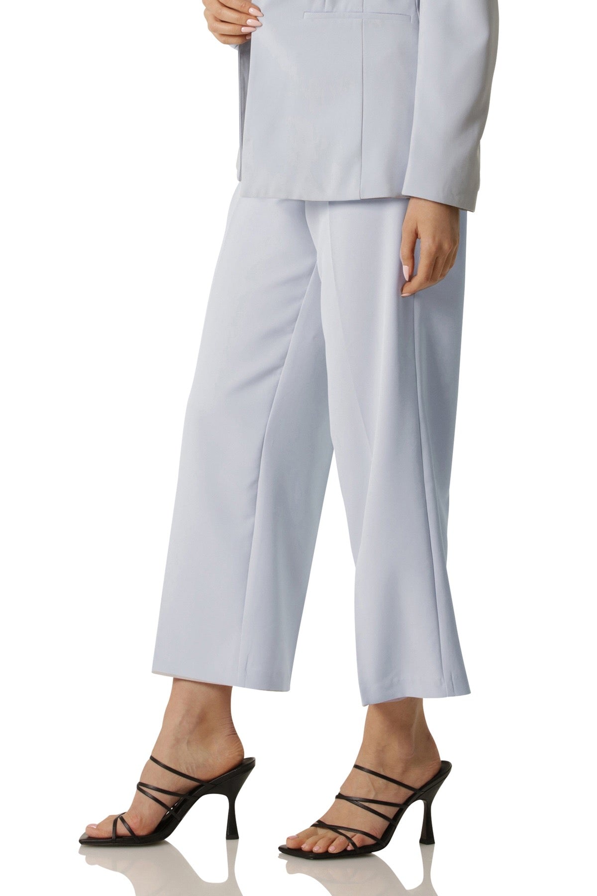 Straight leg cropped flare trouser sky blue - women's figure flattering casual to dressy trousers pants by Avec Les Filles