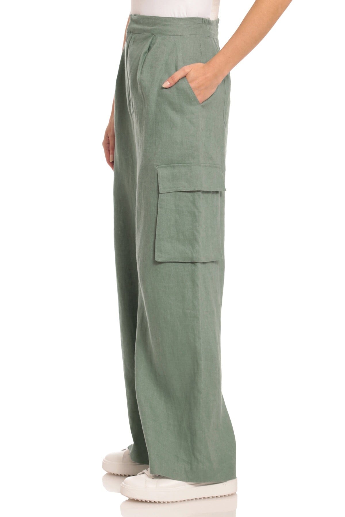 Wide Leg Linen Blend Cargo Pant Pants Avec Les Filles 