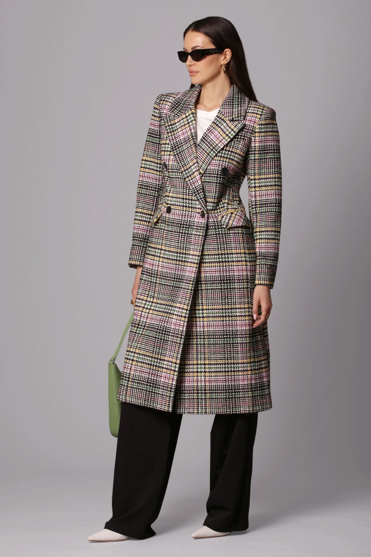 Plaid Double-Breasted Tailored Coat Coats & Jackets Avec Les Filles 