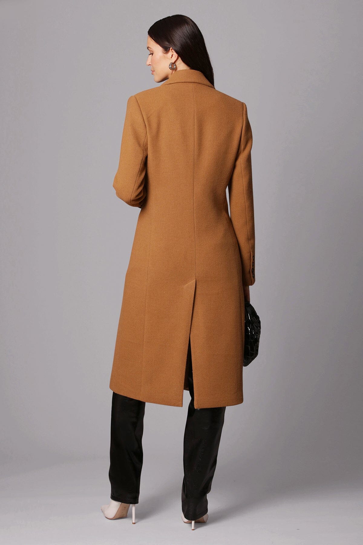 Women's Dressy Wool Blend Double Breasted Tailored Long Coat