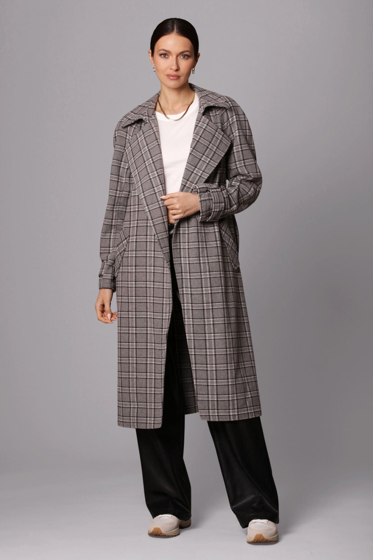 Plaid maxi sale coat