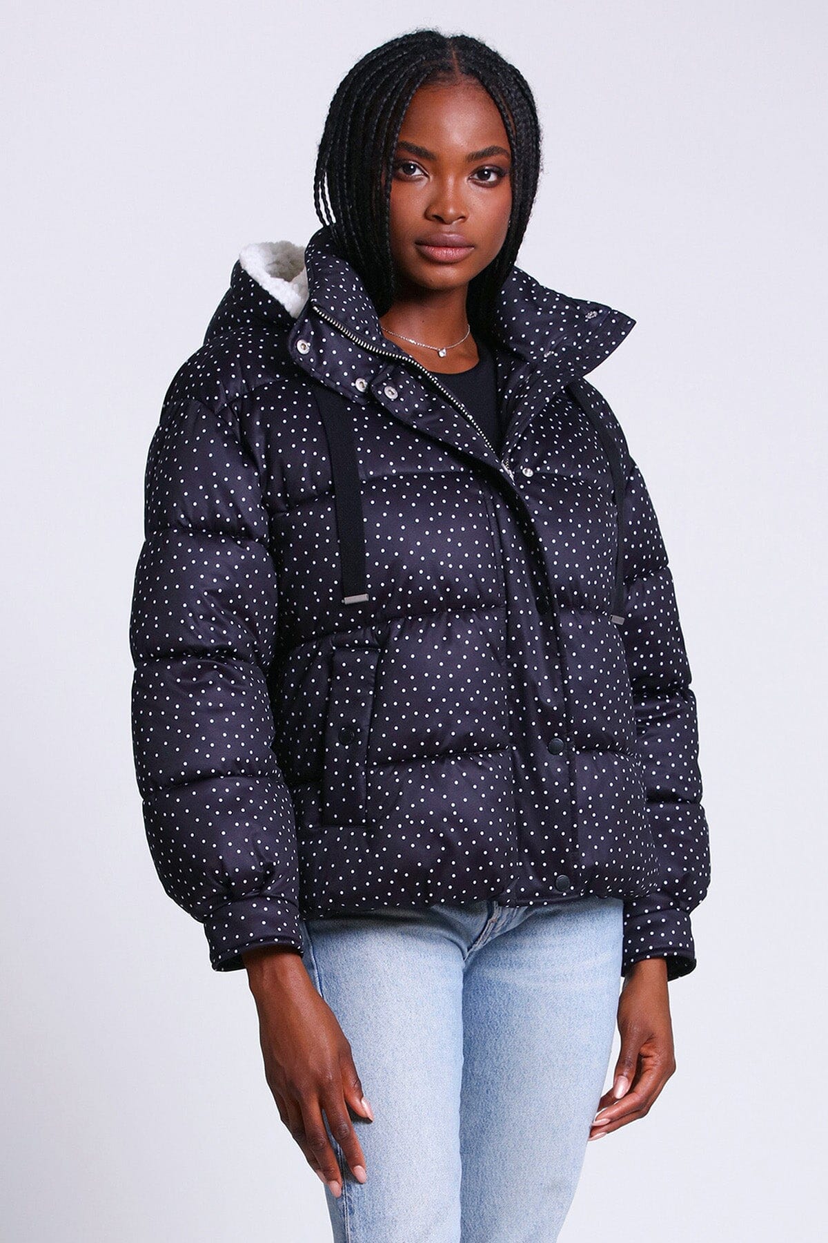 Womens puffer fur hot sale hood coat