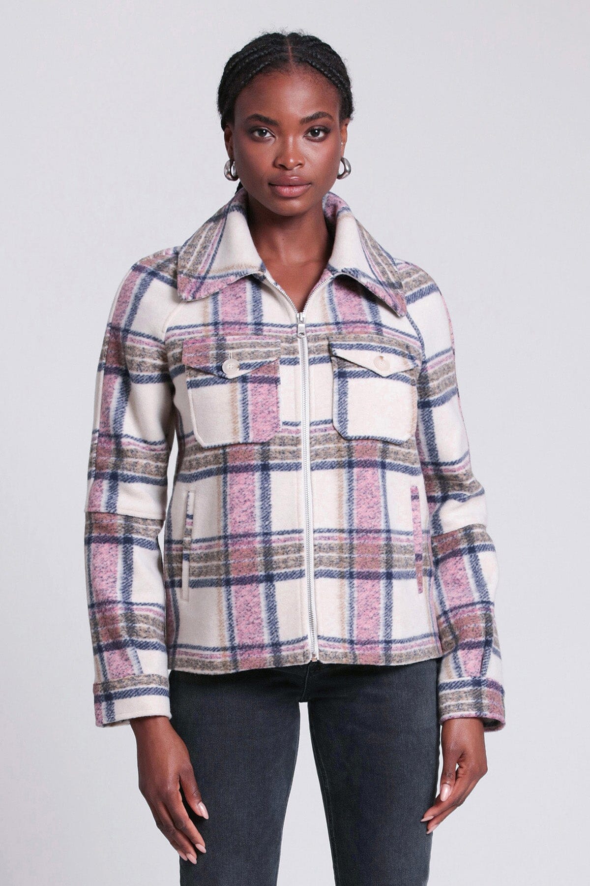 Printed Zip-Front Jacket