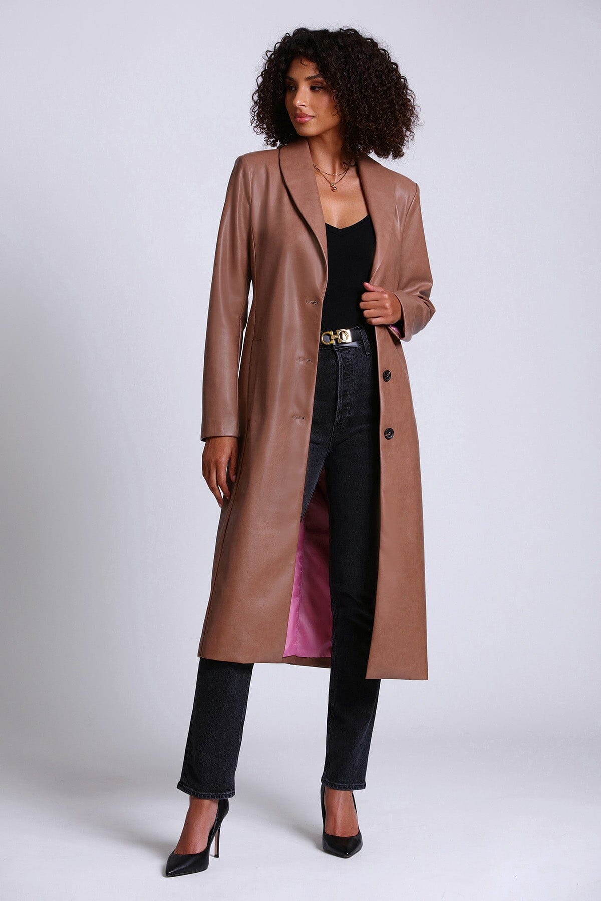 Women's Fashion Belted Trench Jacket Coat