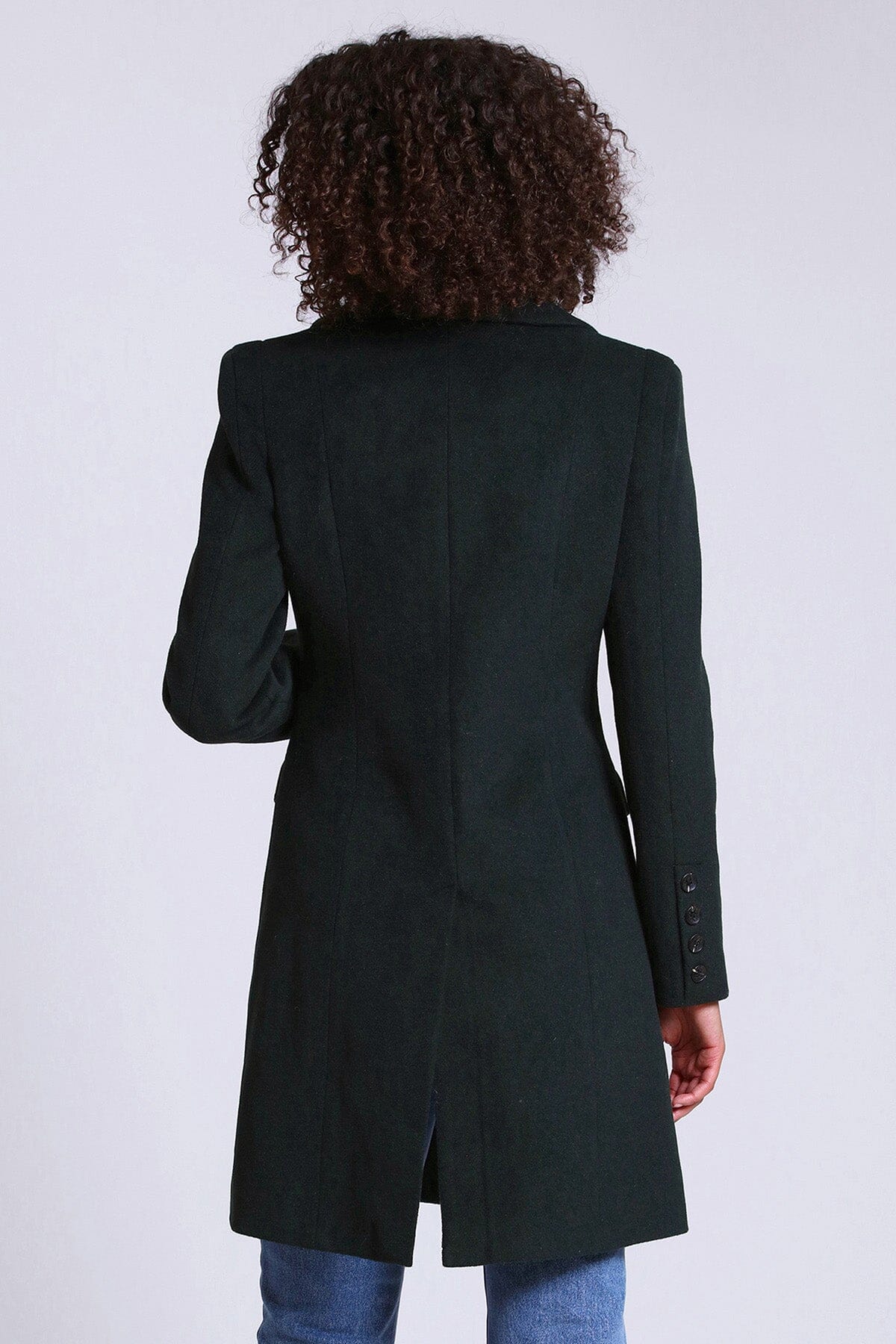 pine green wool blend double breasted coat jacket - women's figure flattering sophisticated coats jackets outerwear