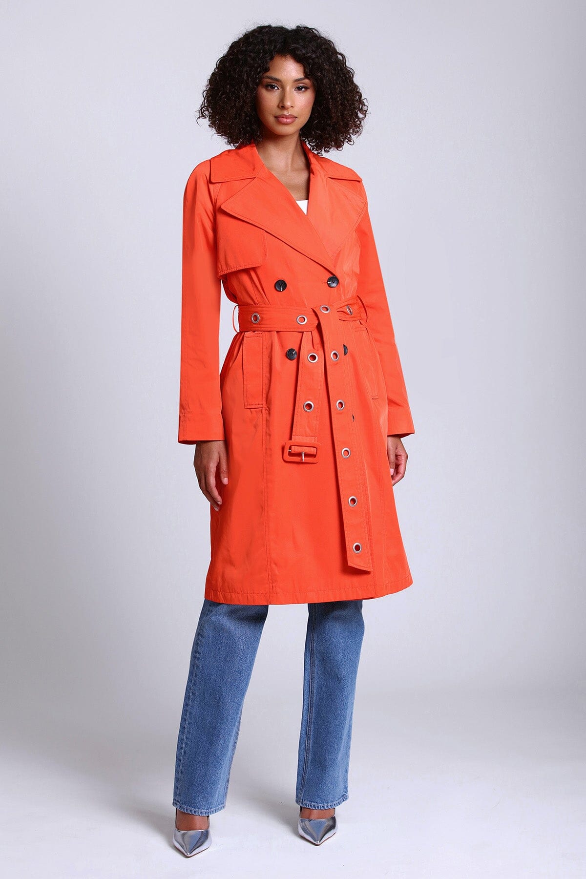 Relaxed Rain Trench Coat Coats & Jackets Avec Les Filles Poppy Orange L