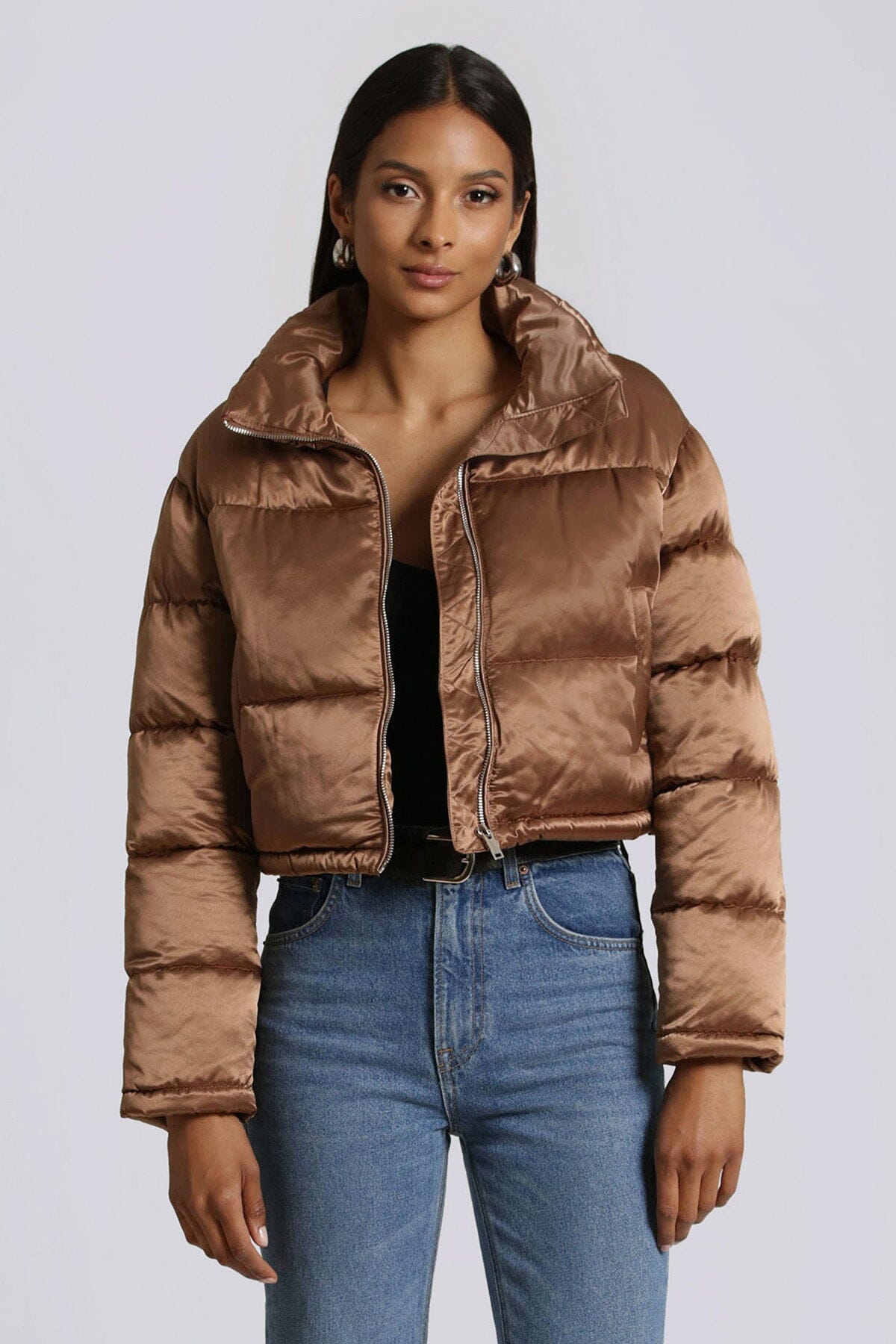 Satin puffer on sale