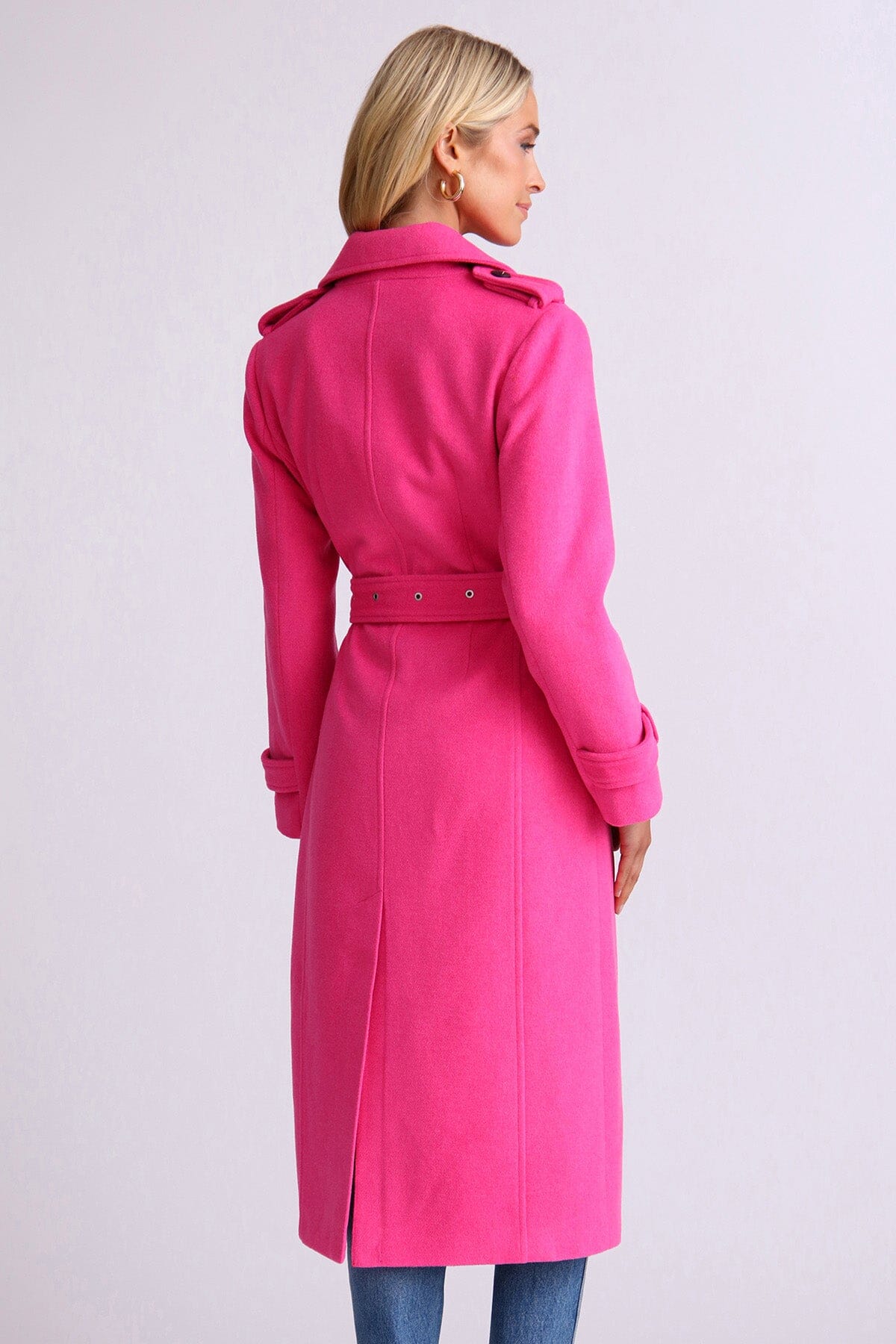 Strong Shoulder Belted Trench Coat