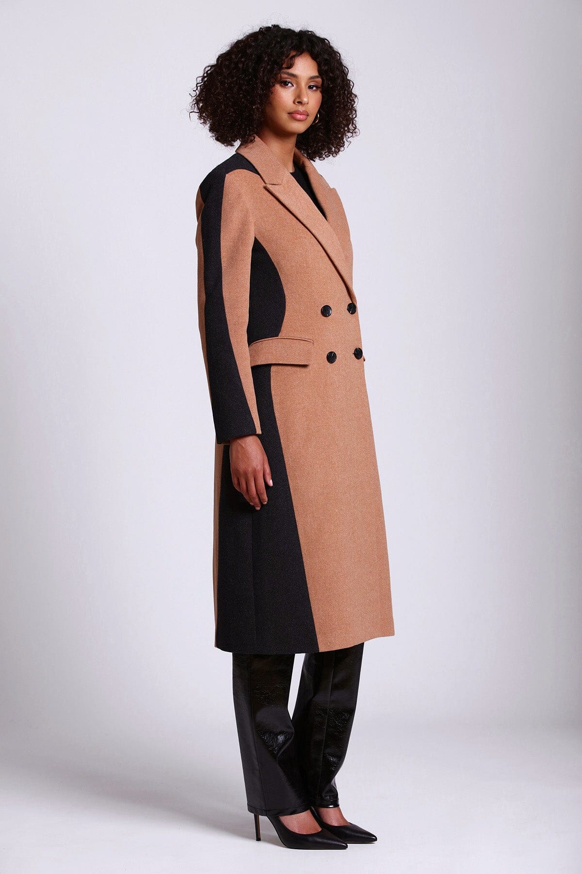 Colorblock Wool Blend Tailored Coat Coats & Jackets Avec Les Filles 