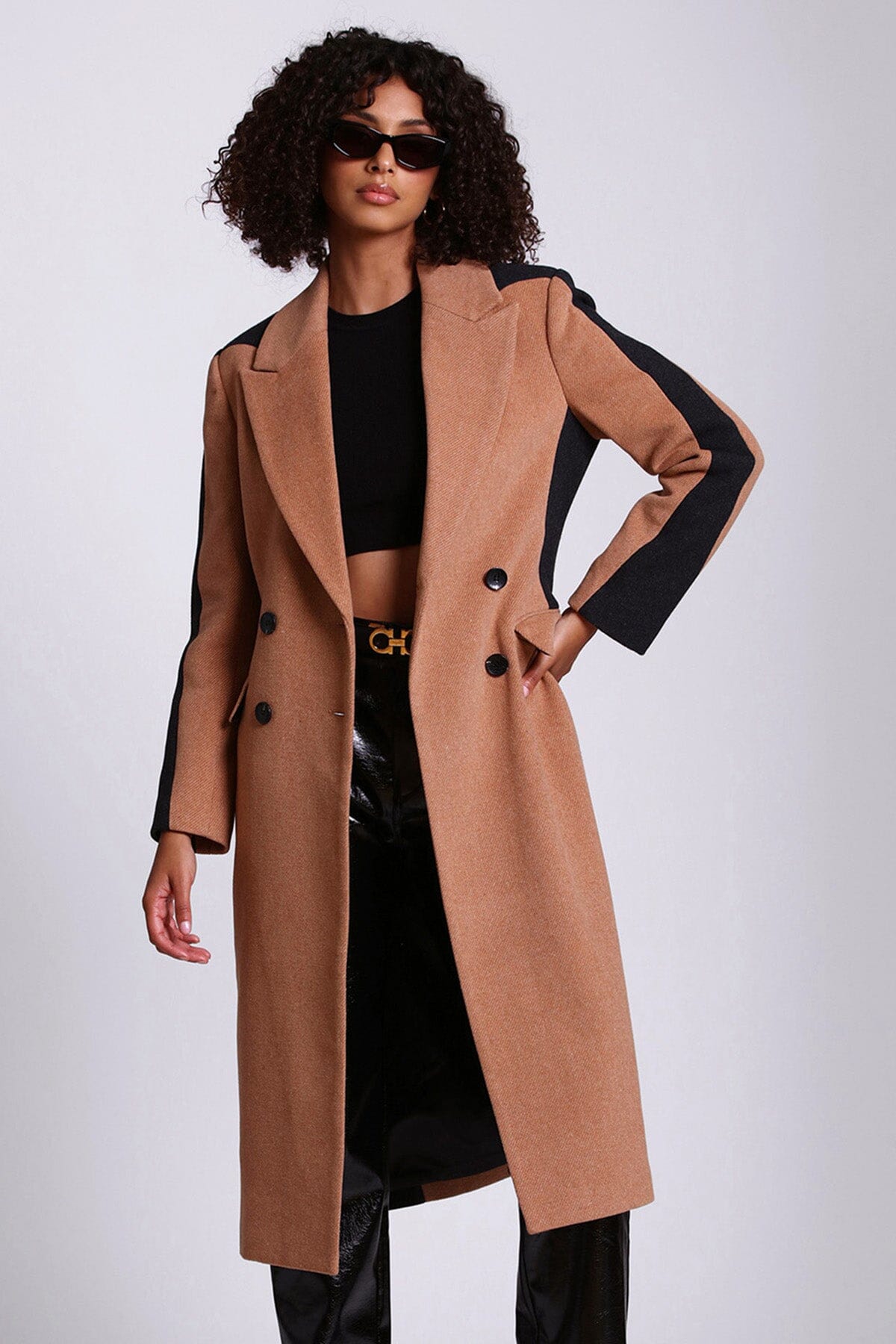 Colorblock Wool Blend Tailored Coat Coats & Jackets Avec Les Filles 