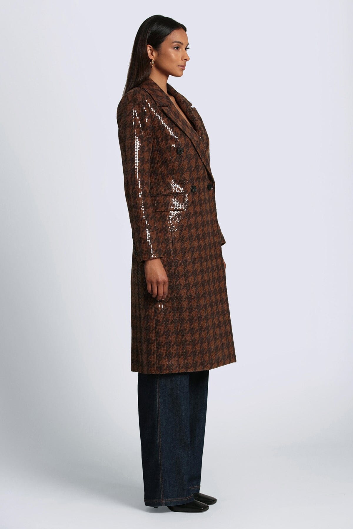 Sequin Houndstooth Tailored Coat Coats & Jackets Avec Les Filles 