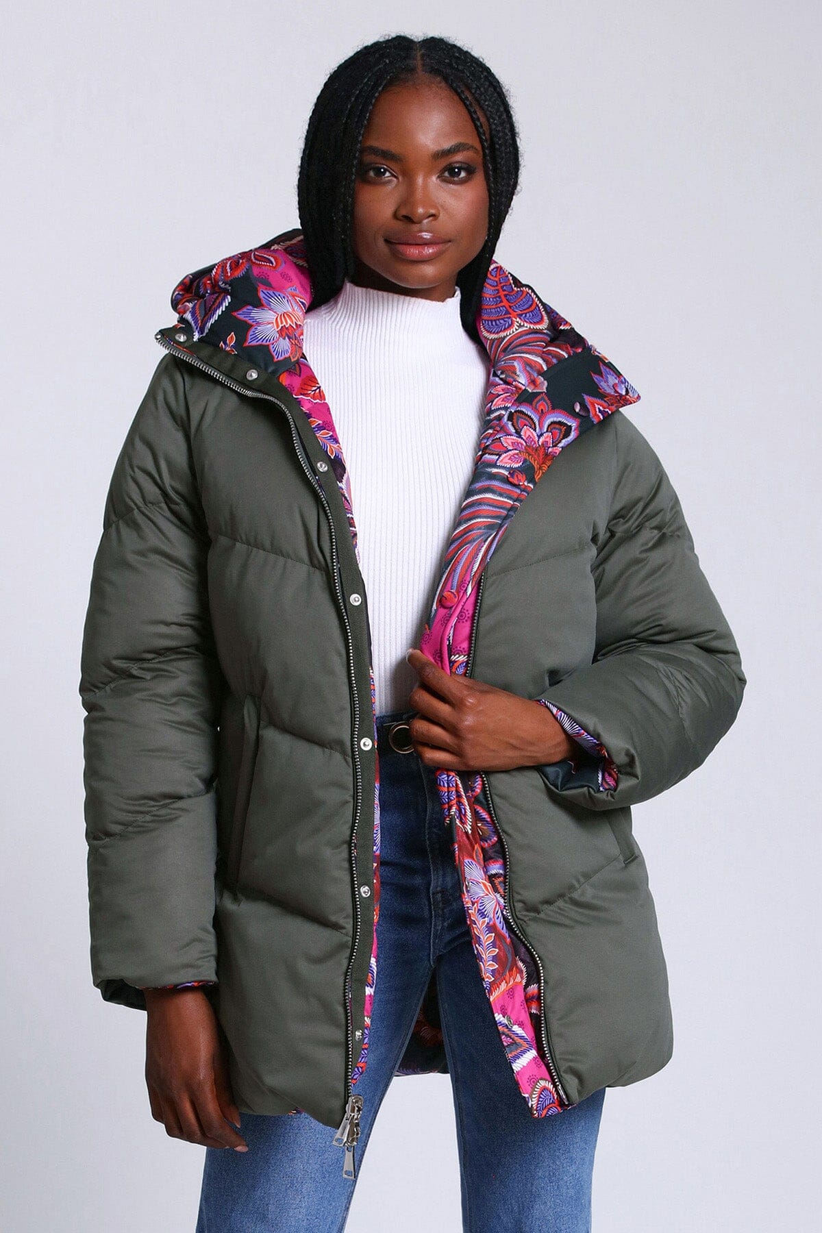 Avec les filles hooded down puffer coat sale