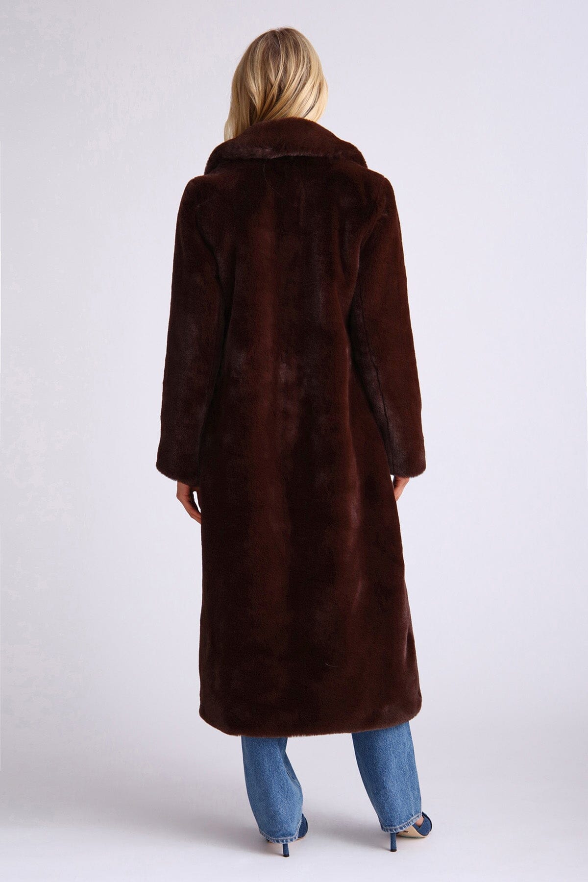 Women's long faux fur coat jacket outerwear Avec Les Filles