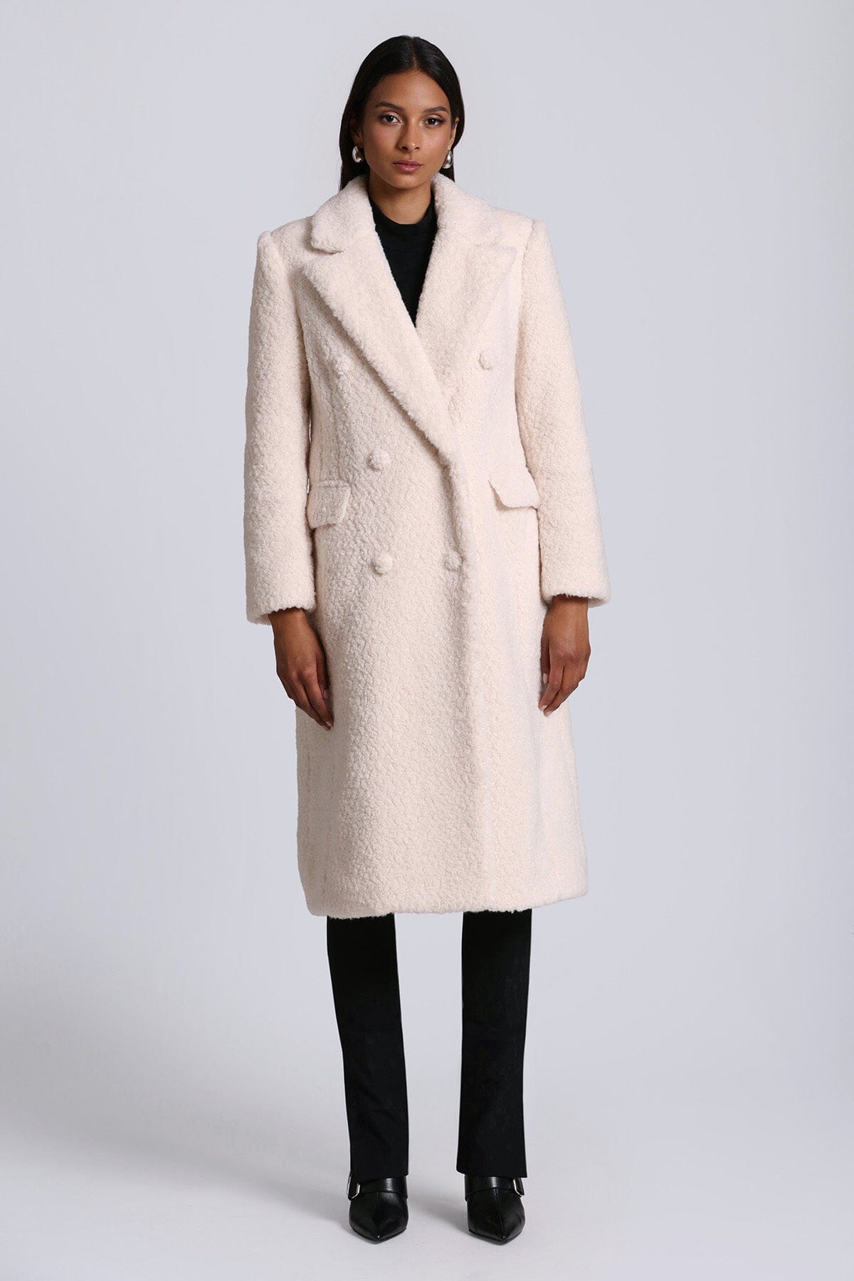 Tailored Faux Shearling Coat Coats & Jackets Avec Les Filles Bone L 