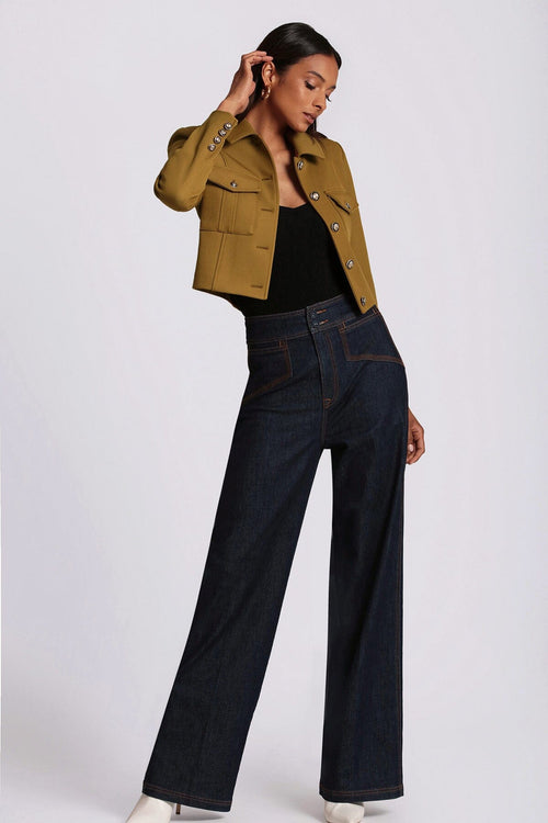 Women's High-waist Casual Trousers With Pocket Drape Bootcut Jeans main image 1