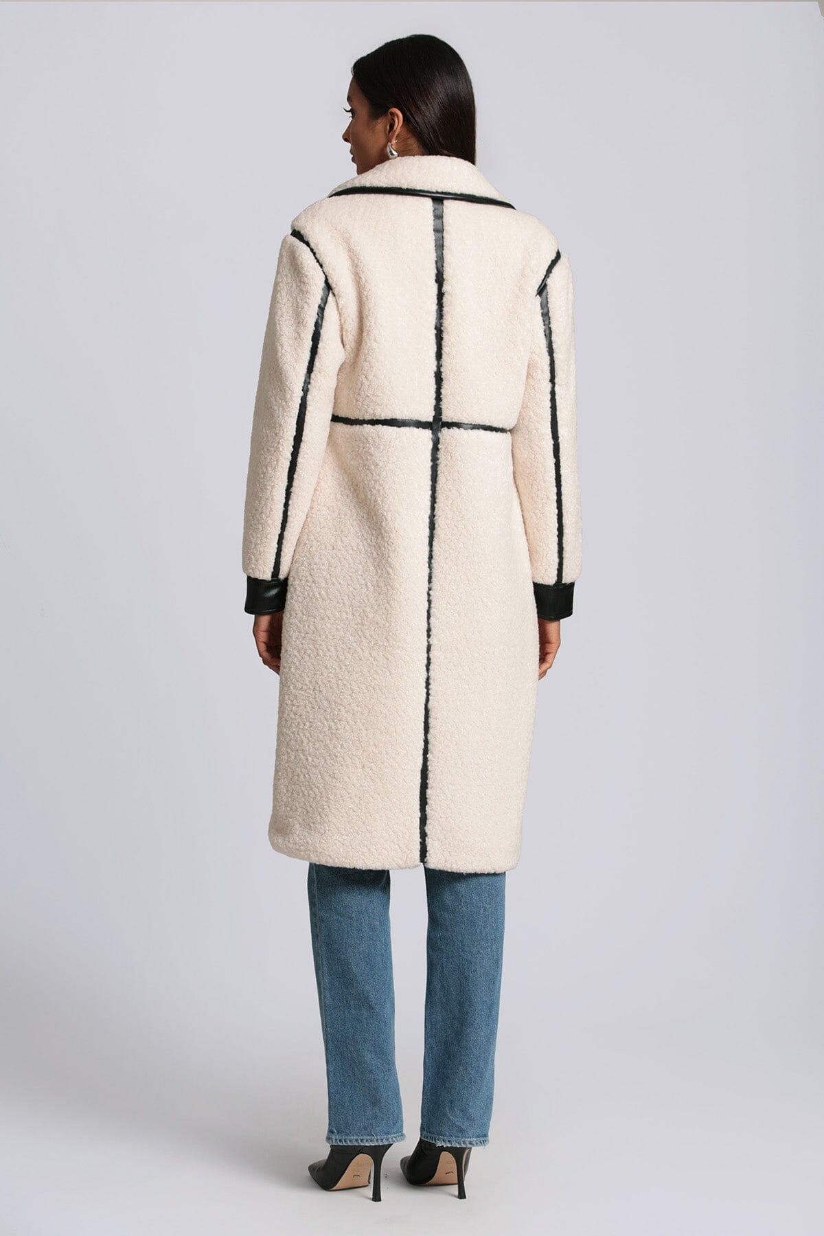 Faux Shearling Contrast Trim Coat Coats & Jackets Avec Les Filles 