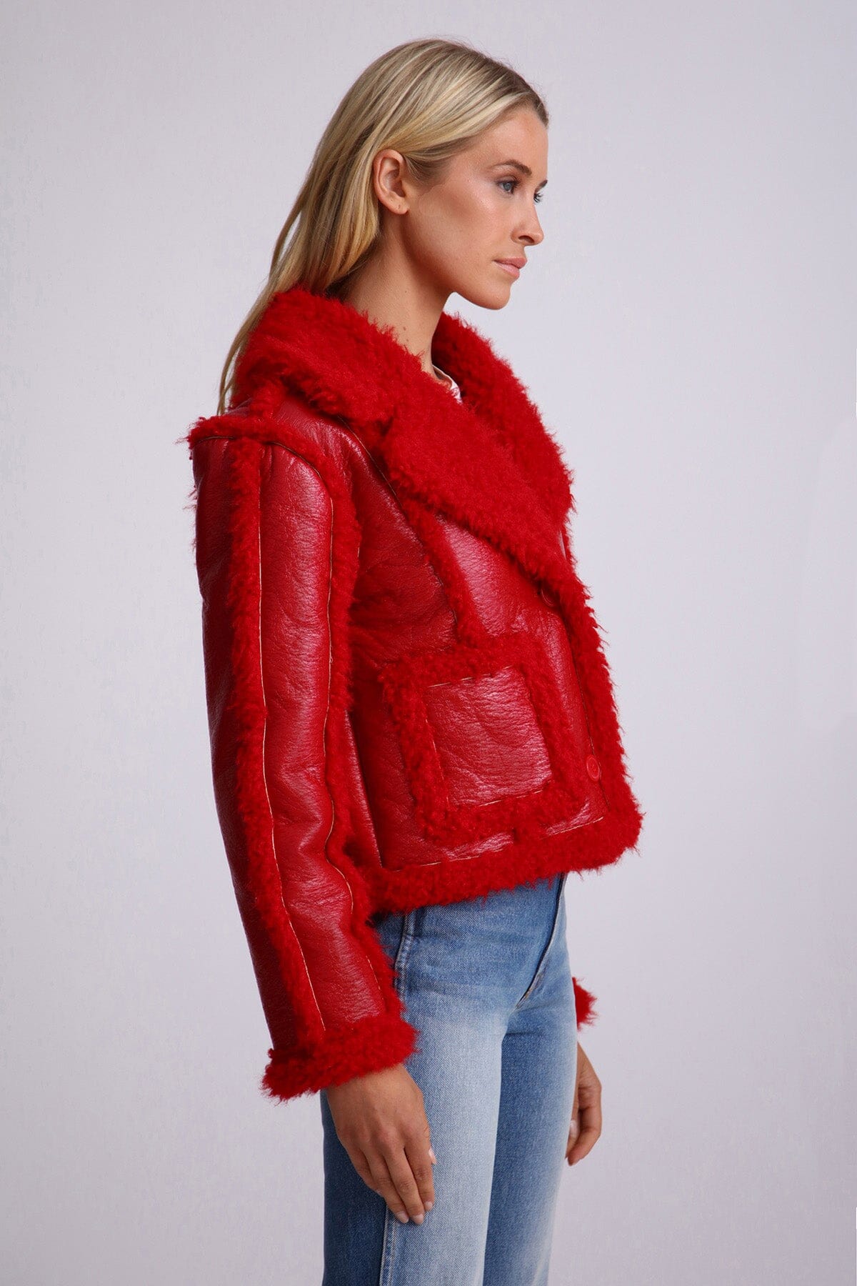 Glazed Faux Shearling Jacket Coats & Jackets Avec Les Filles 