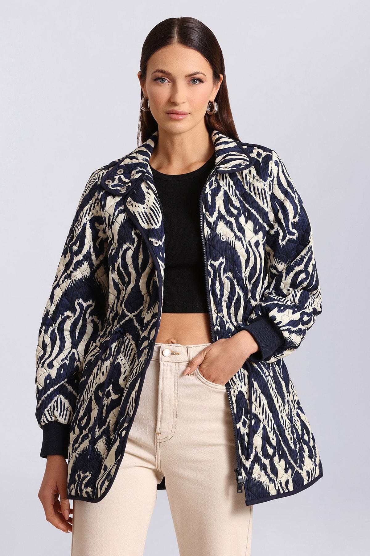Ikat Print Quilted Cotton Anorak Coats & Jackets Avec Les Filles 