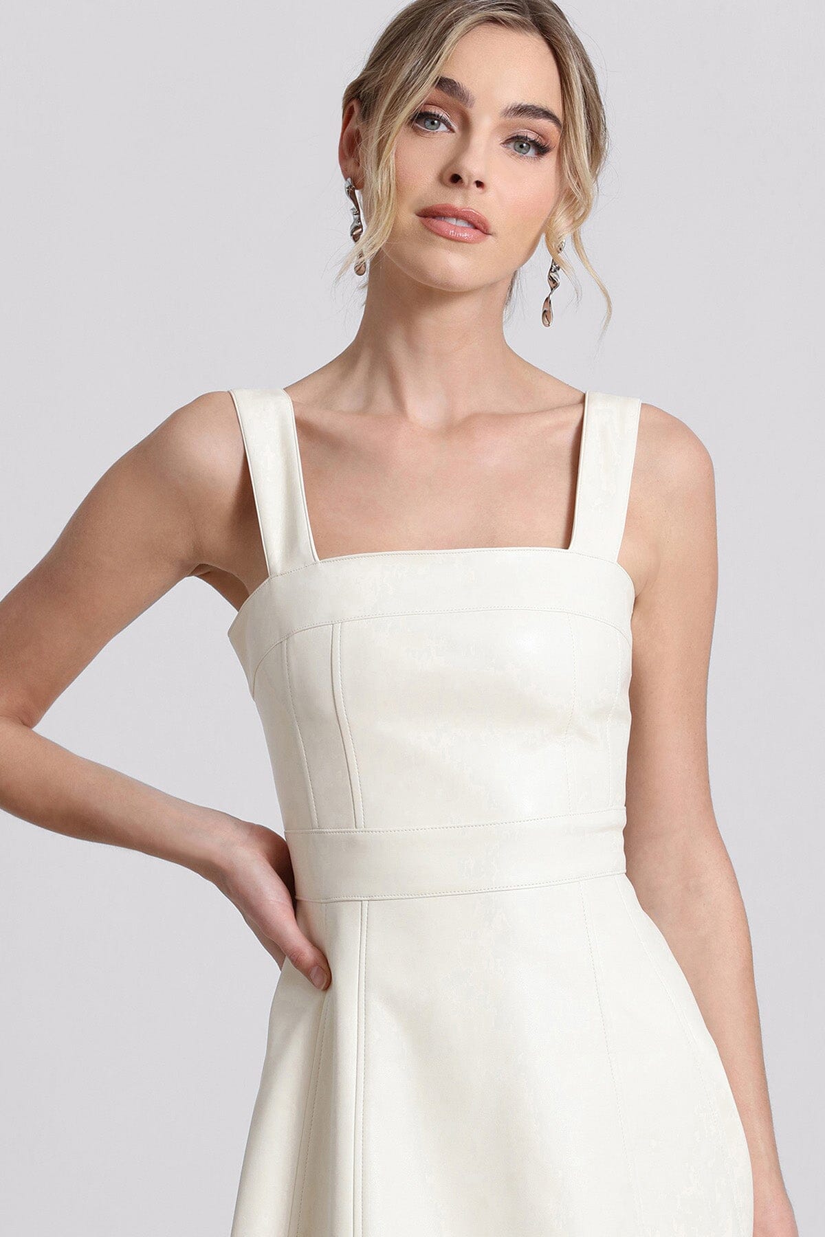 Faux Ever Leather Fit and Flare Mini Dress