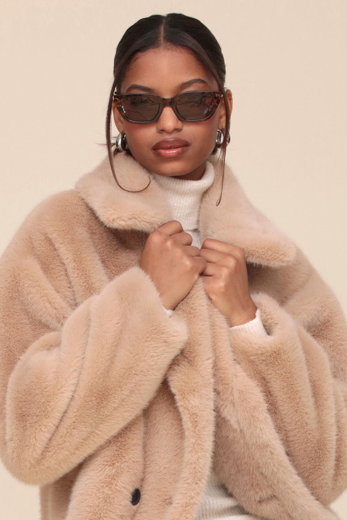 Premium Faux Fur Relaxed Midi Coat Coats & Jackets Avec Les Filles 