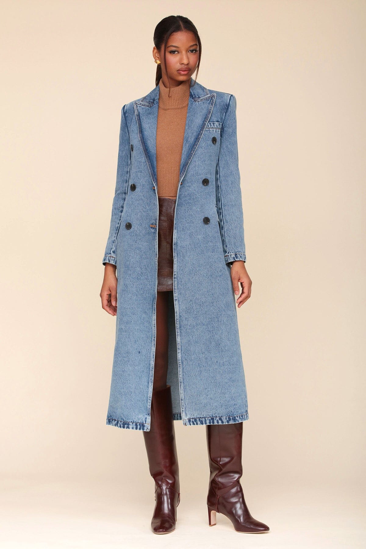 Avec Les Filles Lizard Print Trench store Coat