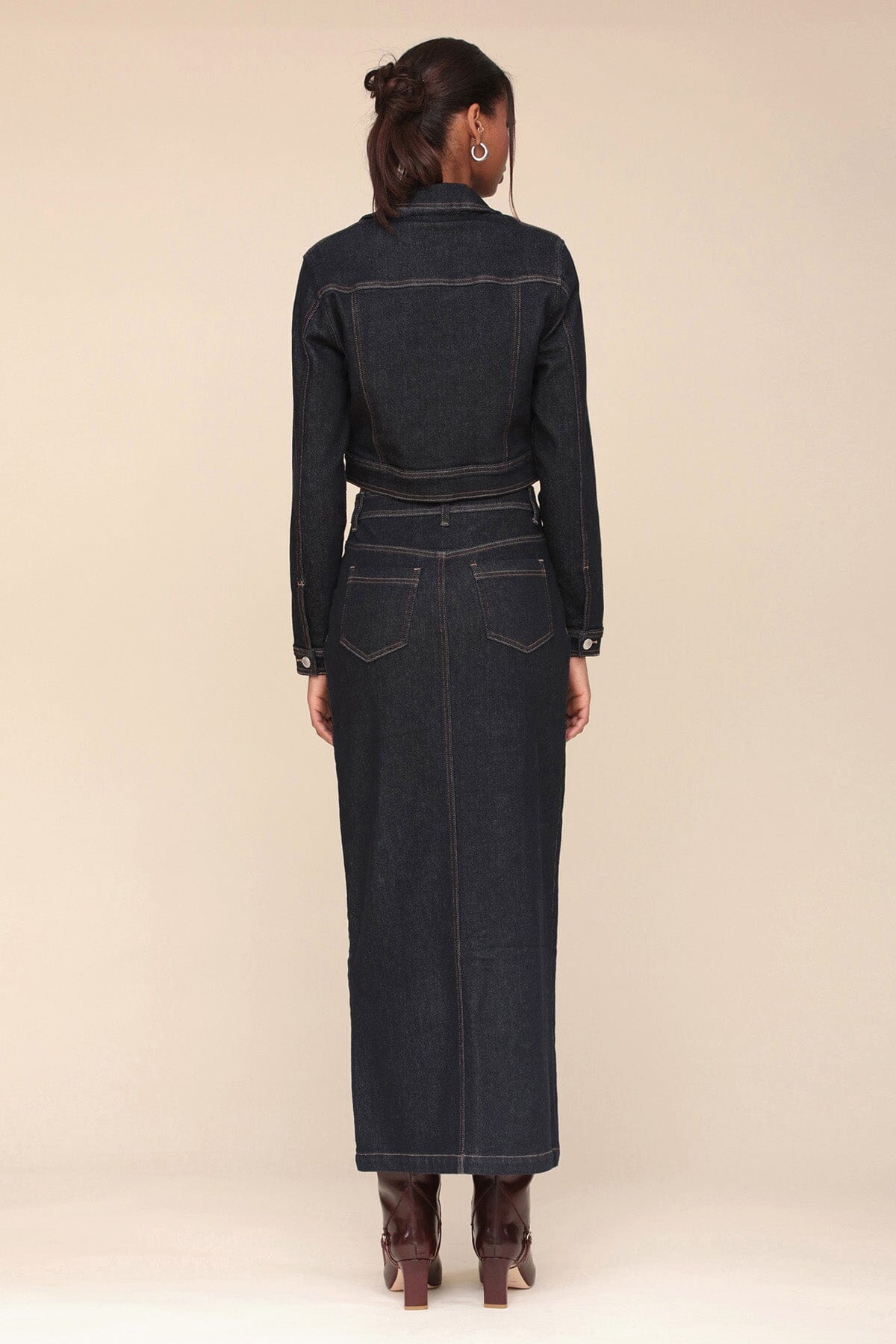 Cropped Denim Zip-Front Jacket Coats & Jackets Avec Les Filles 