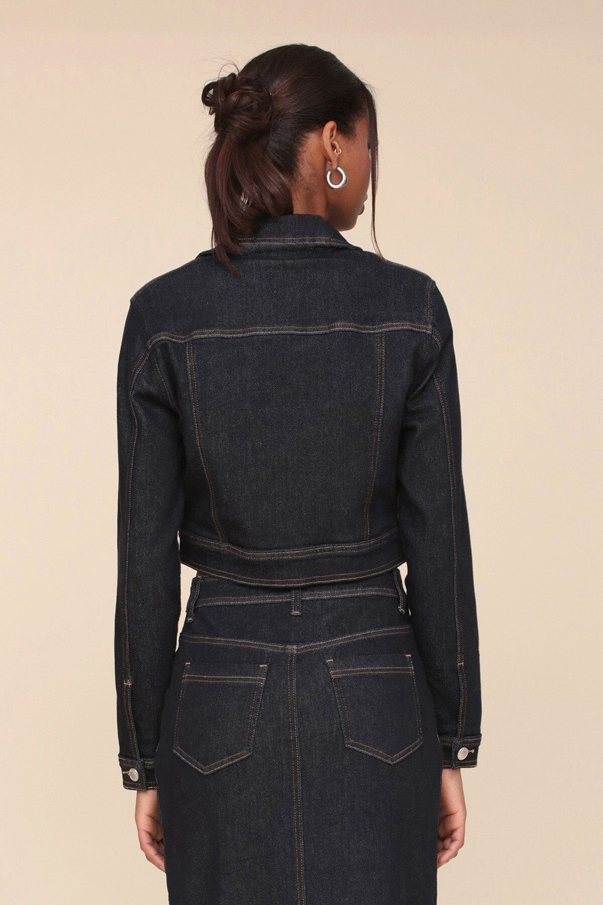 Cropped Denim Zip-Front Jacket Coats & Jackets Avec Les Filles 