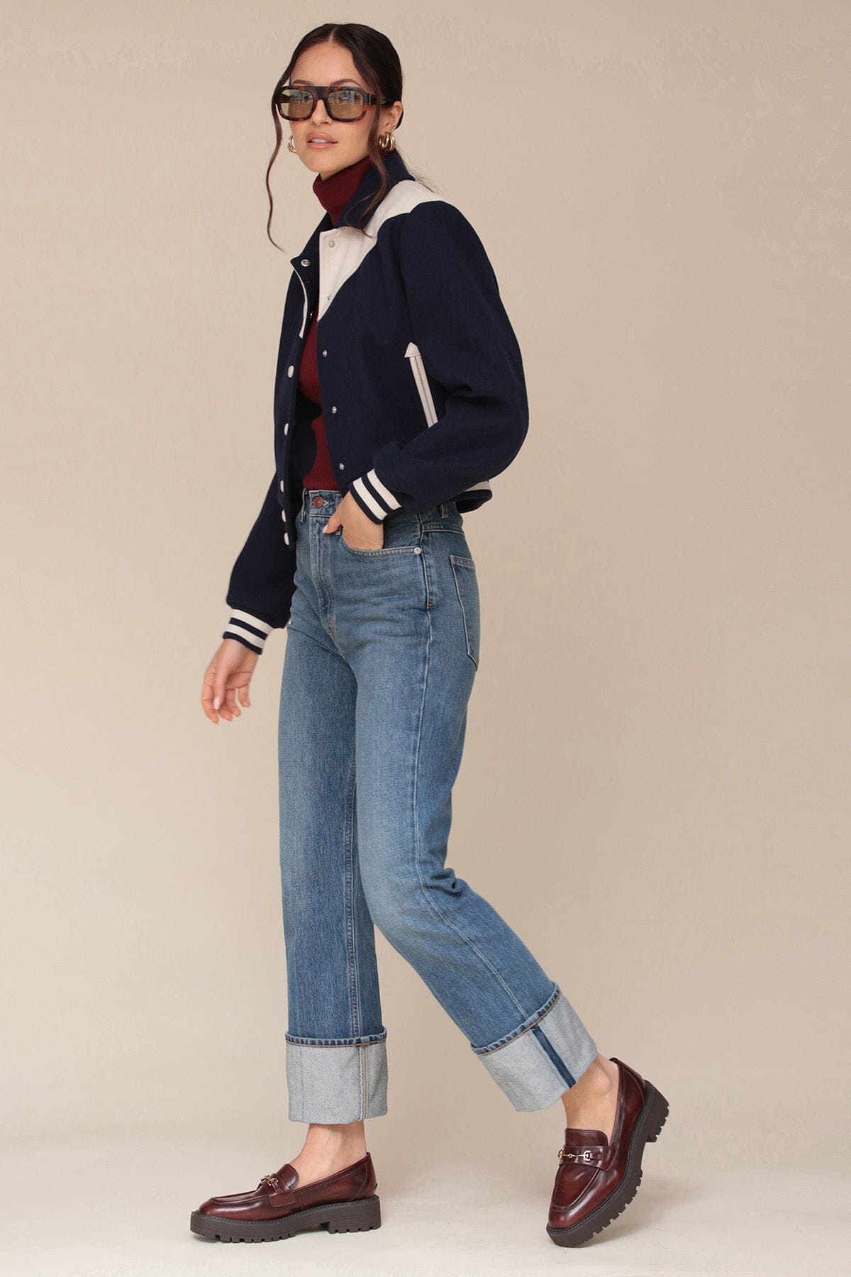 Colorblock Varsity Bomber Jacket Coats & Jackets Avec Les Filles 