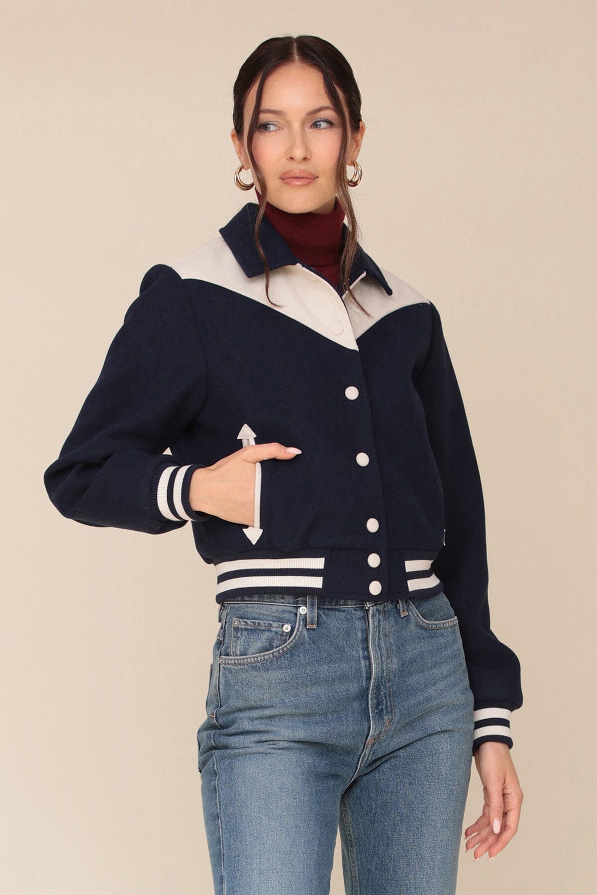Colorblock Varsity Bomber Jacket Coats & Jackets Avec Les Filles 