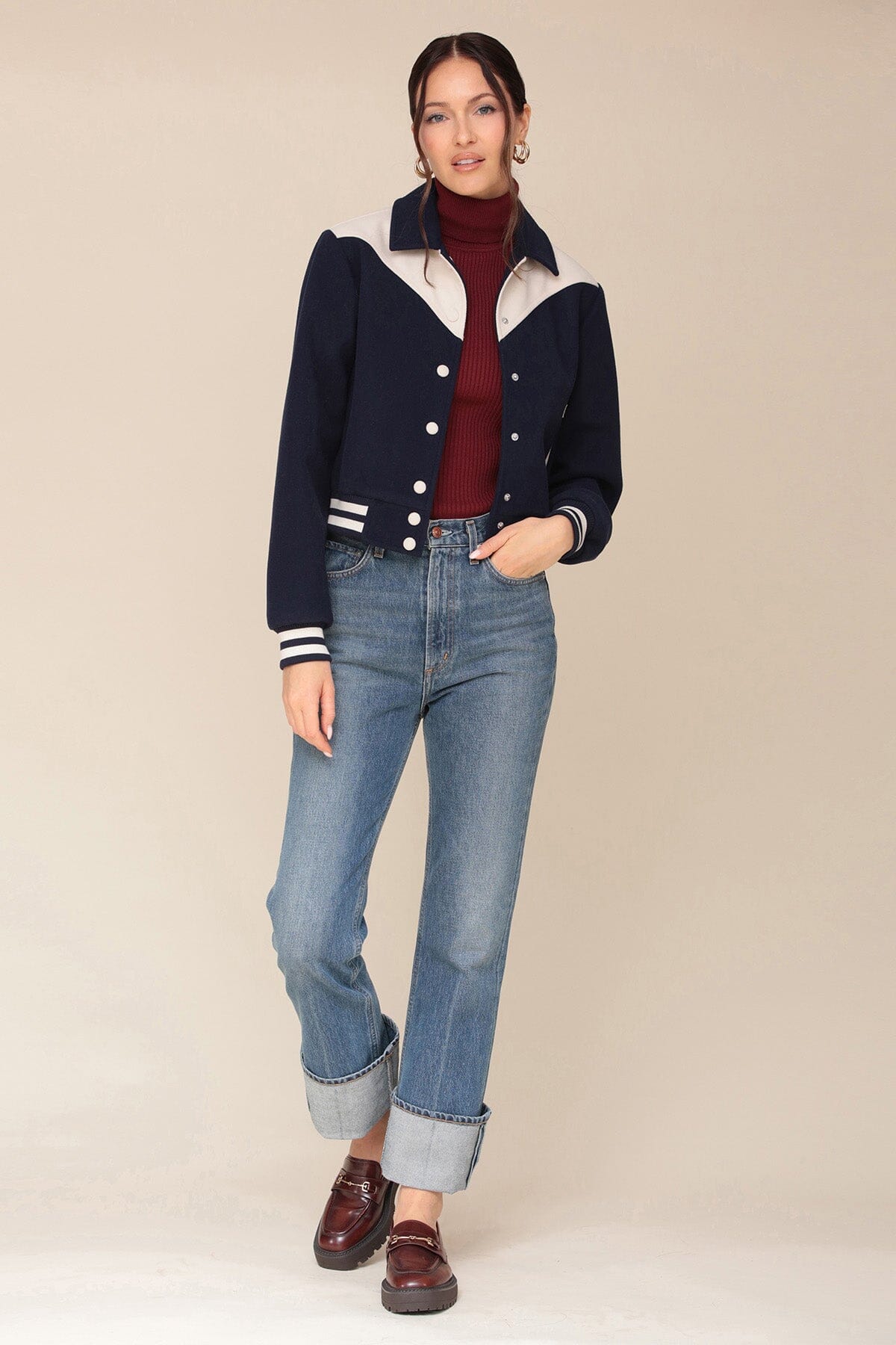 Colorblock Varsity Bomber Jacket Coats & Jackets Avec Les Filles 