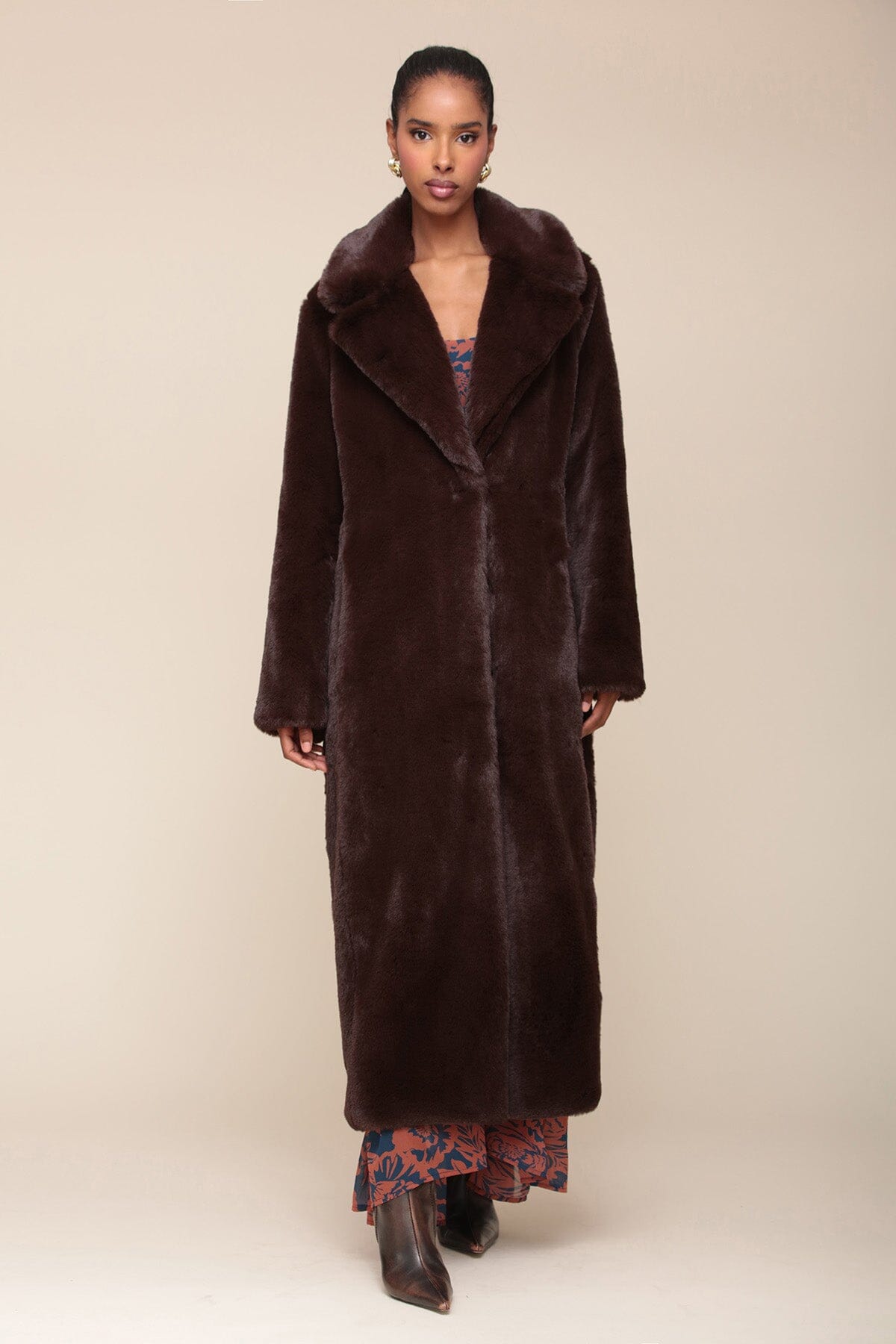 Maxi soft faux fur coat sale