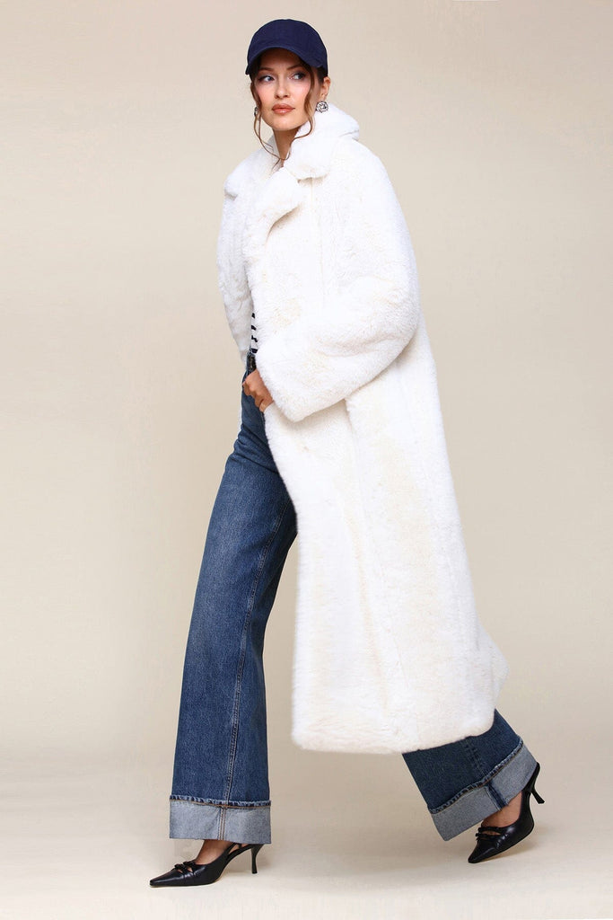 Maxi soft faux fur coat shop