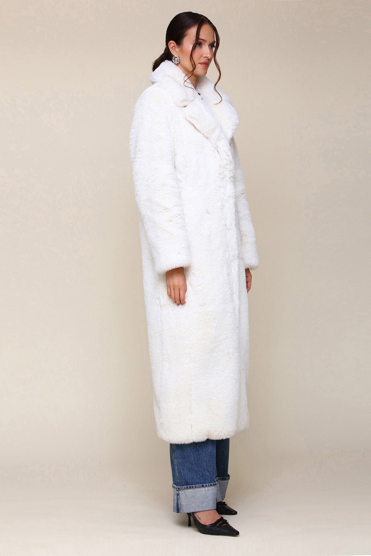 Maxi soft faux fur coat hot sale