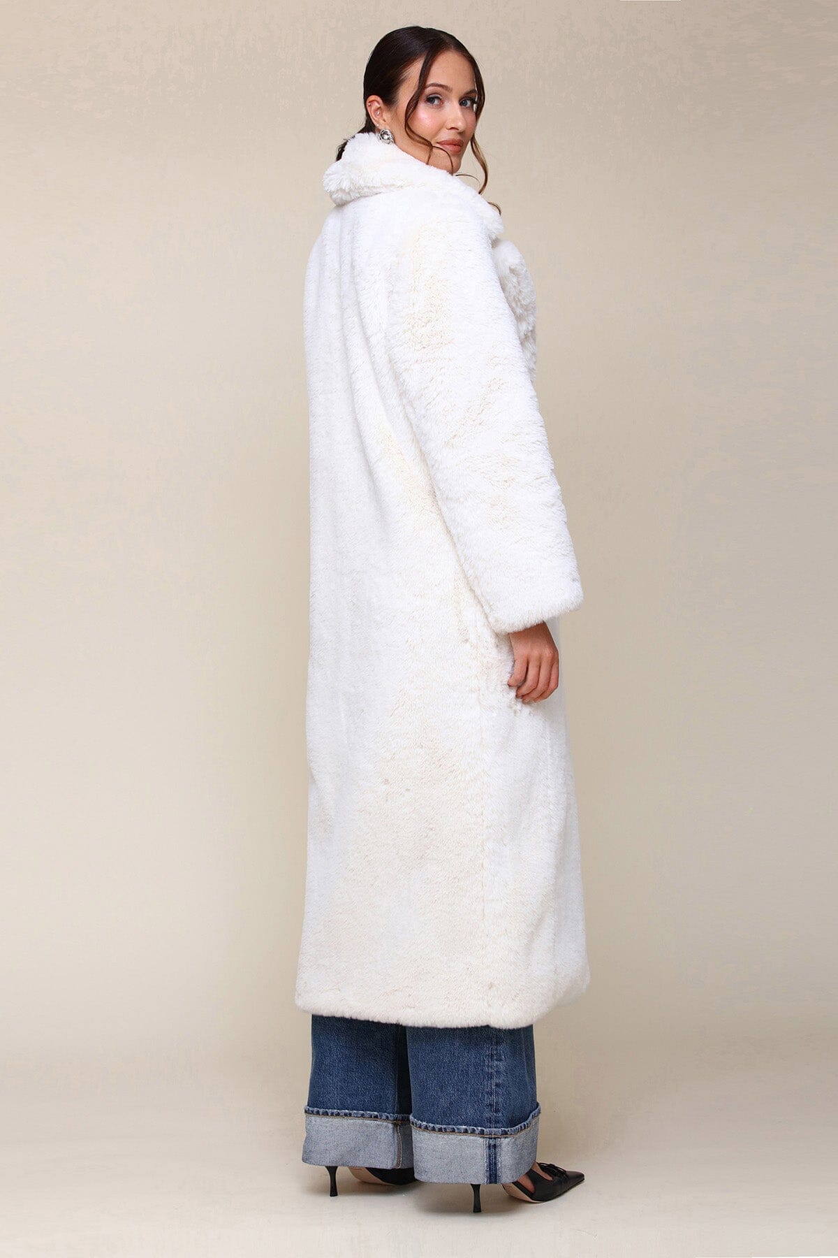 Silky Soft Faux Rabbit Fur Maxi Coat