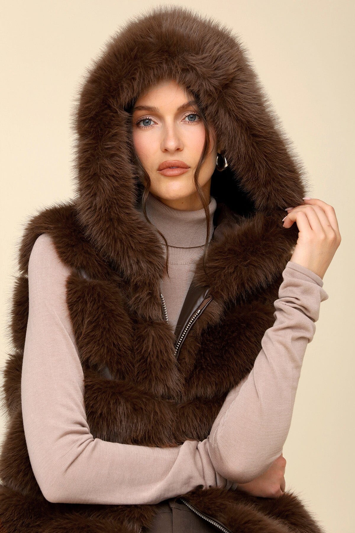 Premium Faux Fur Hooded Vest