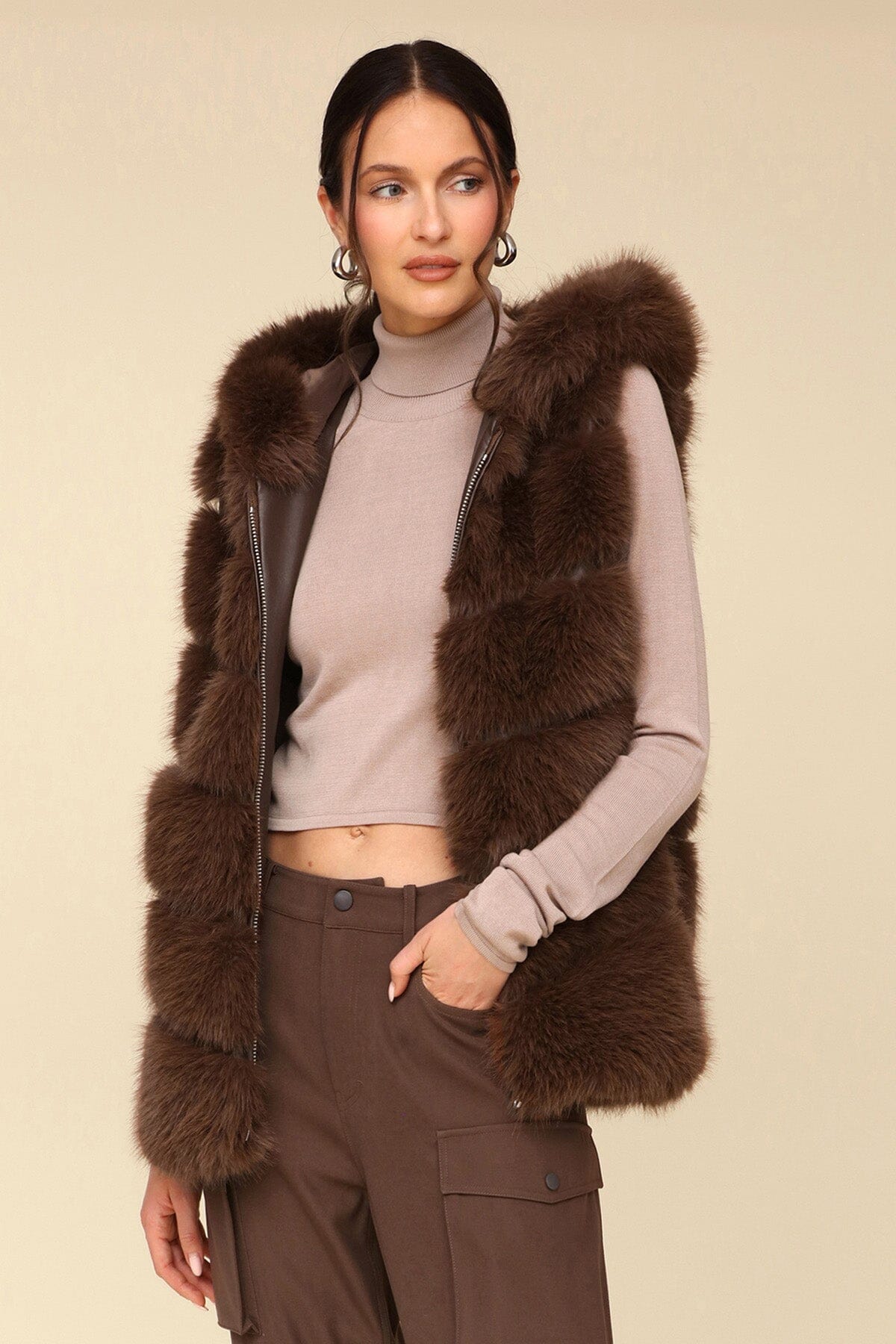 Premium Faux Fur Hooded Vest