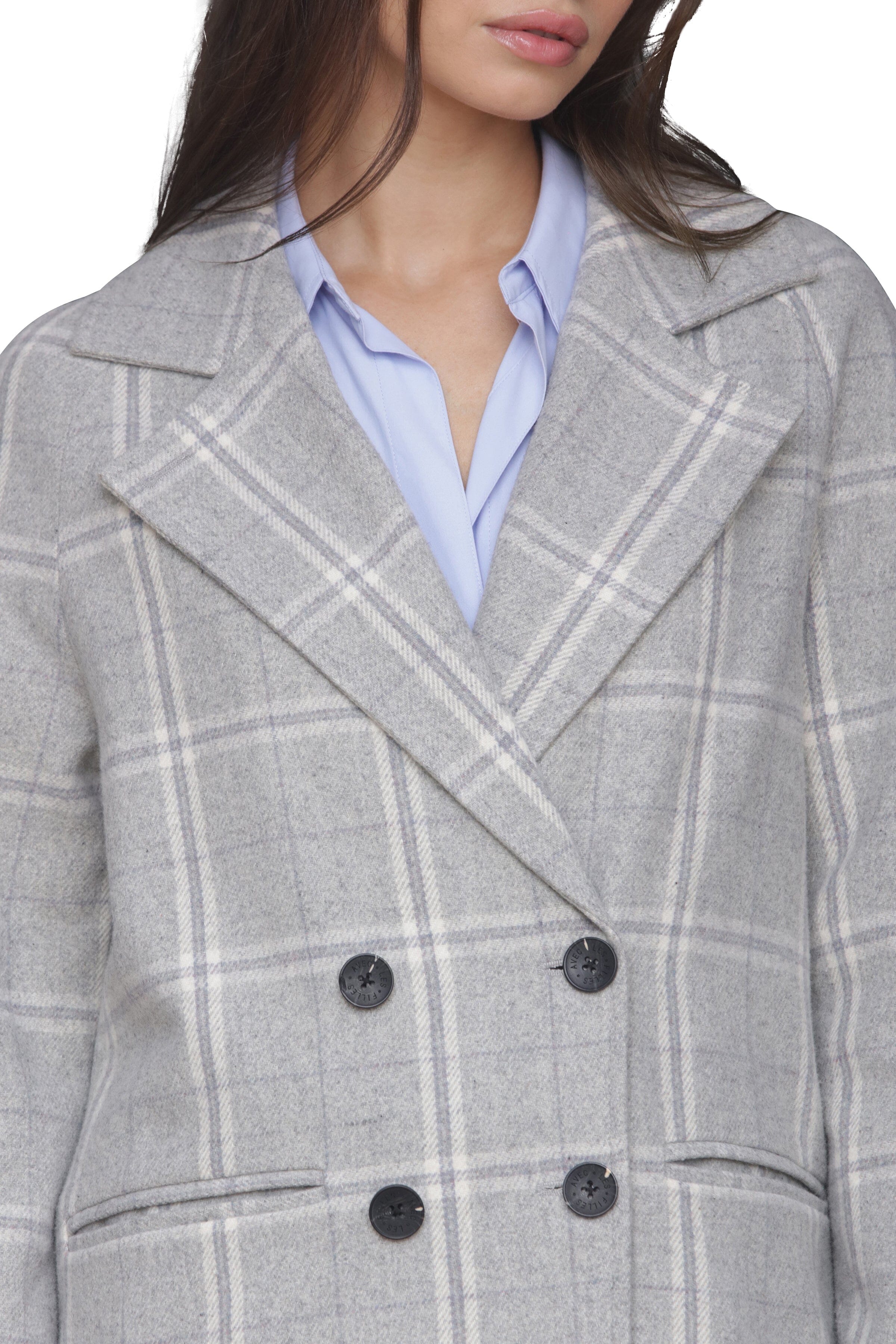 Plaid Relaxed Walker Coat Avec Les Filles 