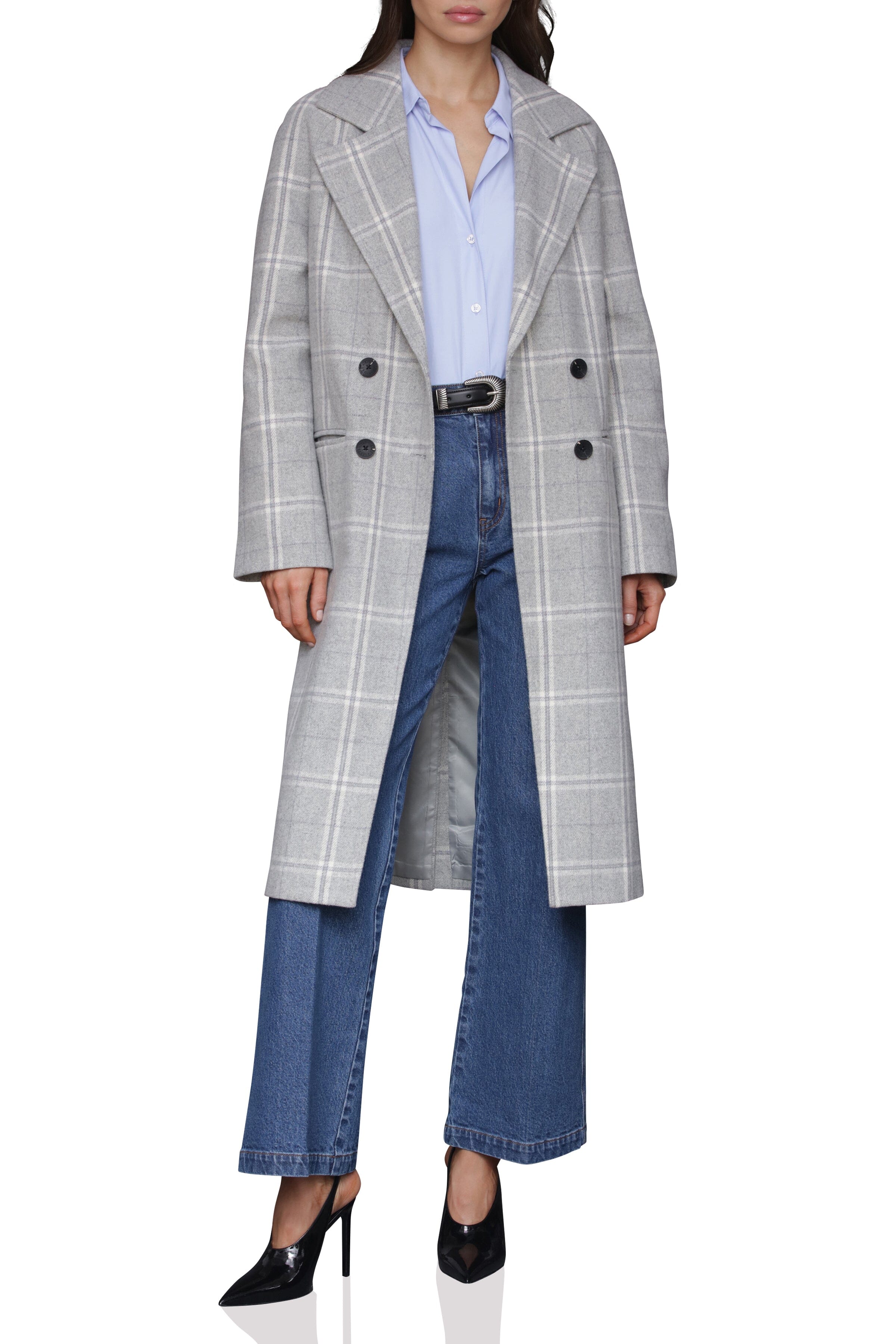 Plaid Relaxed Walker Coat Avec Les Filles 