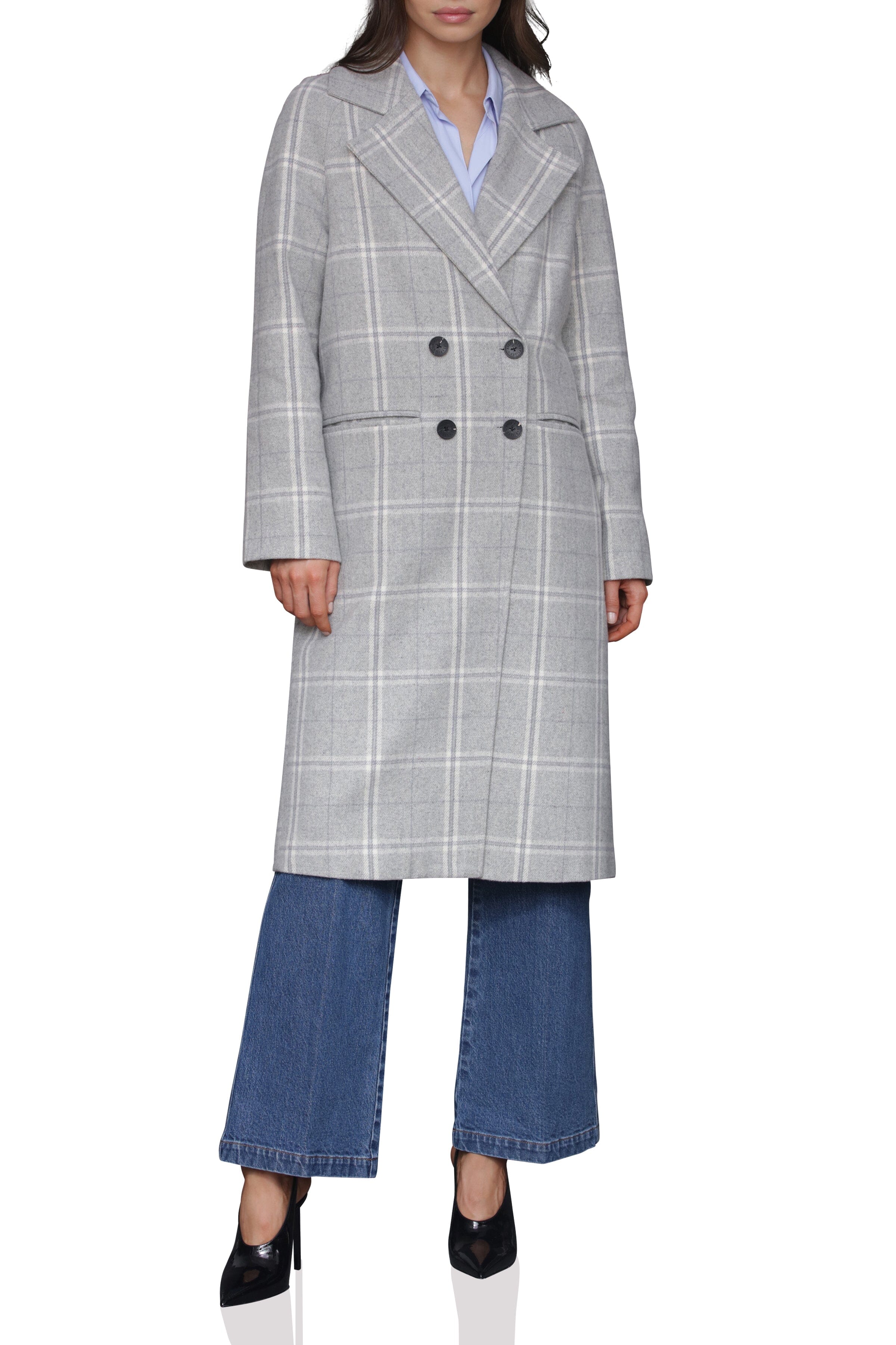 Plaid Relaxed Walker Coat Avec Les Filles 
