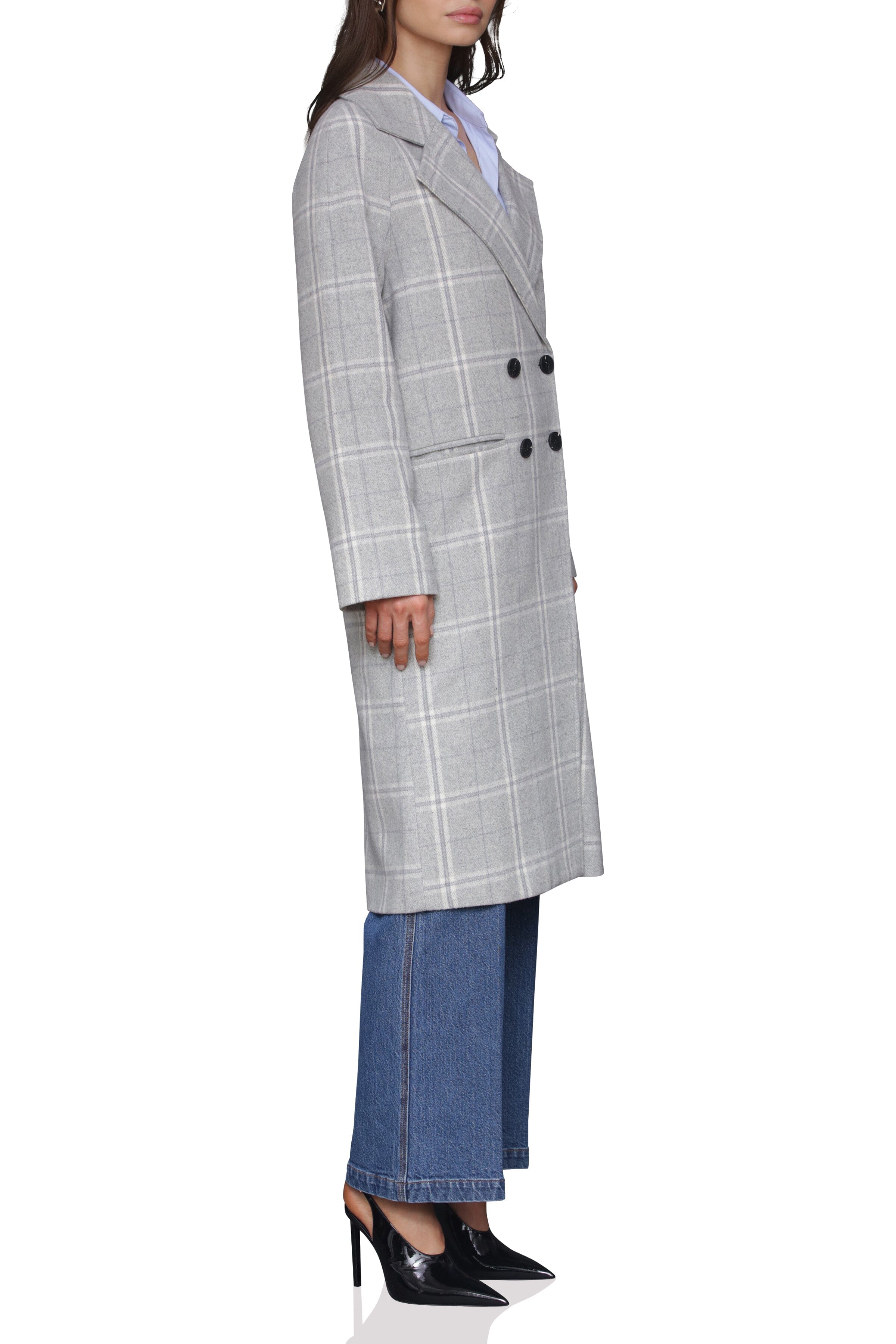 Plaid Relaxed Walker Coat Avec Les Filles 