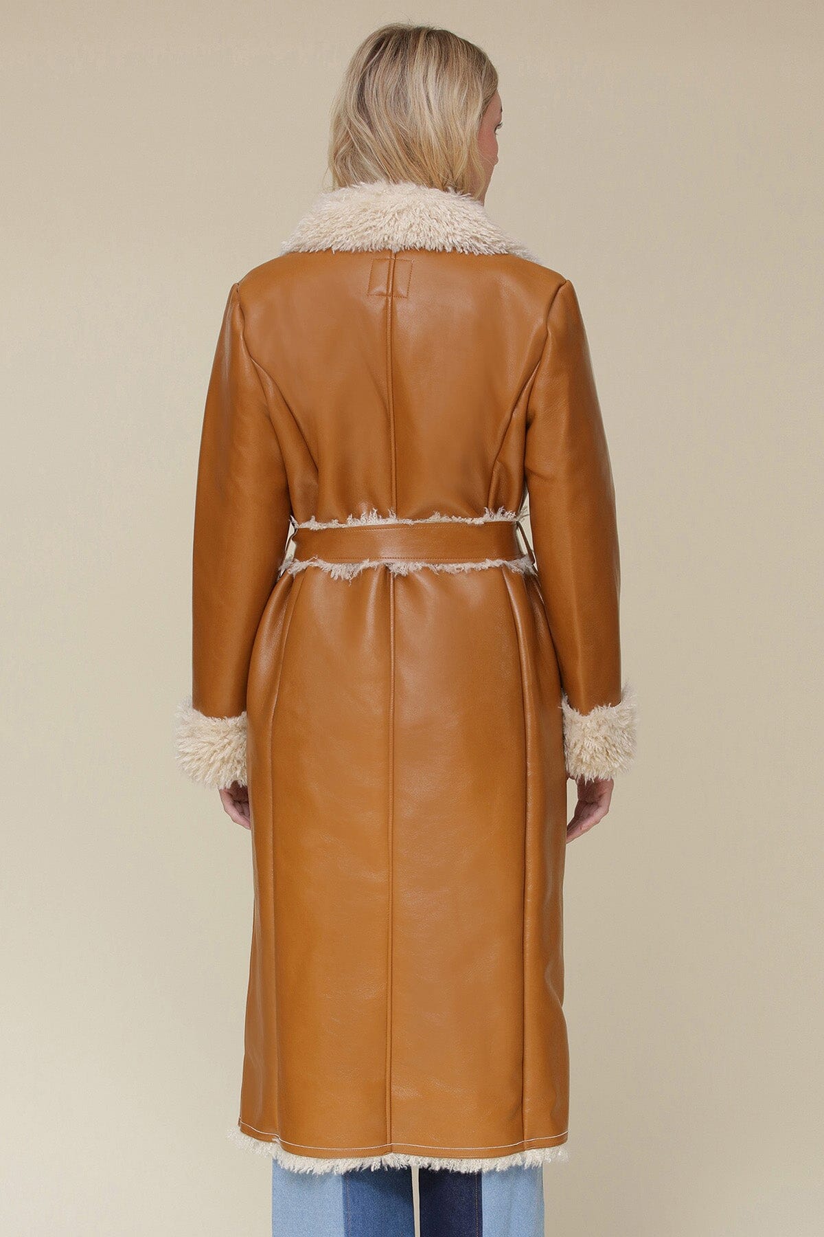 Faux Shearling Belted Midi Coat Coats & Jackets Avec Les Filles 